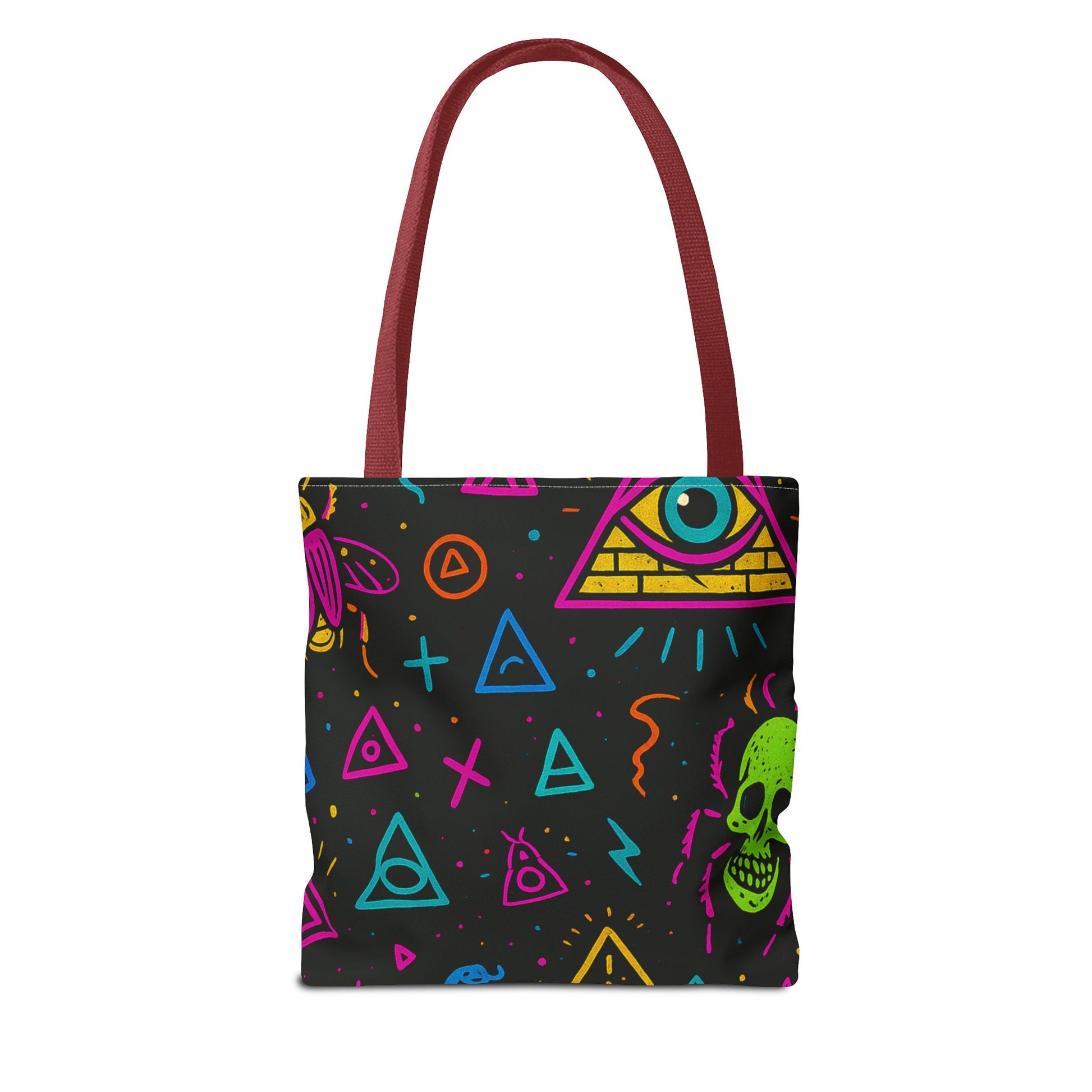 Illuminasty Drop Neon Tote Bag – All-Seeing Eye, Skulls & Symbols | Trash Cult Supply Co.