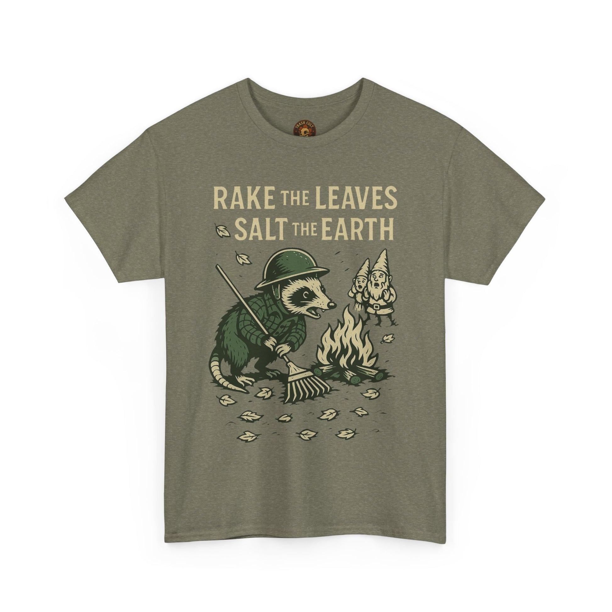 Rake the Leaves Salt the Earth Shirt – Possum Yard Warfare Tee – Fall of Humanity Collection – Trash Cult Supply Co.