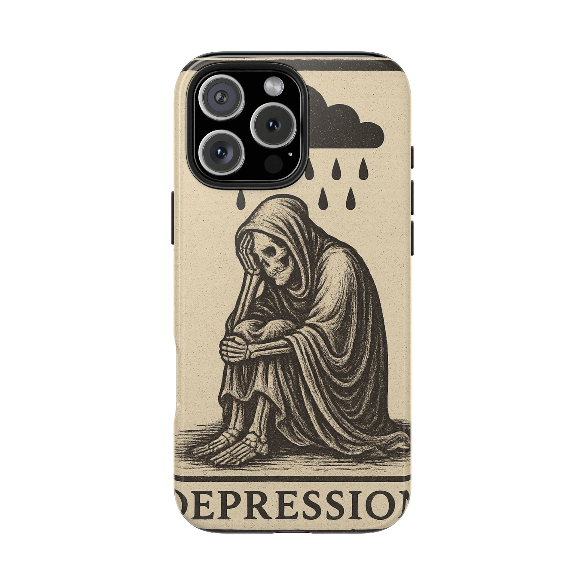 Dark Humor Phone Case, Goth iPhone Cover, Macabre Gift, Depression Art Case, Unique Phone Protector