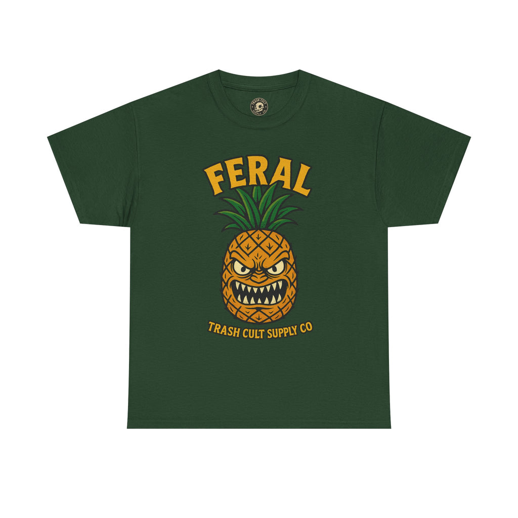 Feral Evil Pineapple Shirt – Aggressive Fruit Trashcore Tee – Gildan 5000 Unisex
