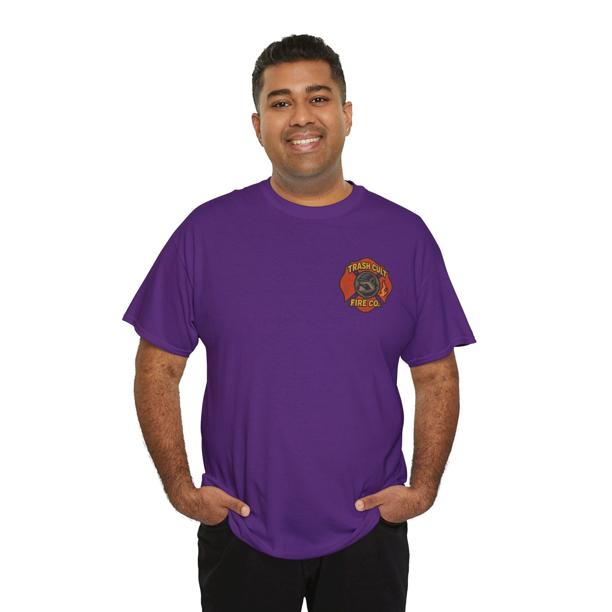 Trash Cult Fire Co. Unisex Tee - Quirky Raccoon Design, Fun Gift, Casual Wear, Firefighter Humor, Unique Apparel