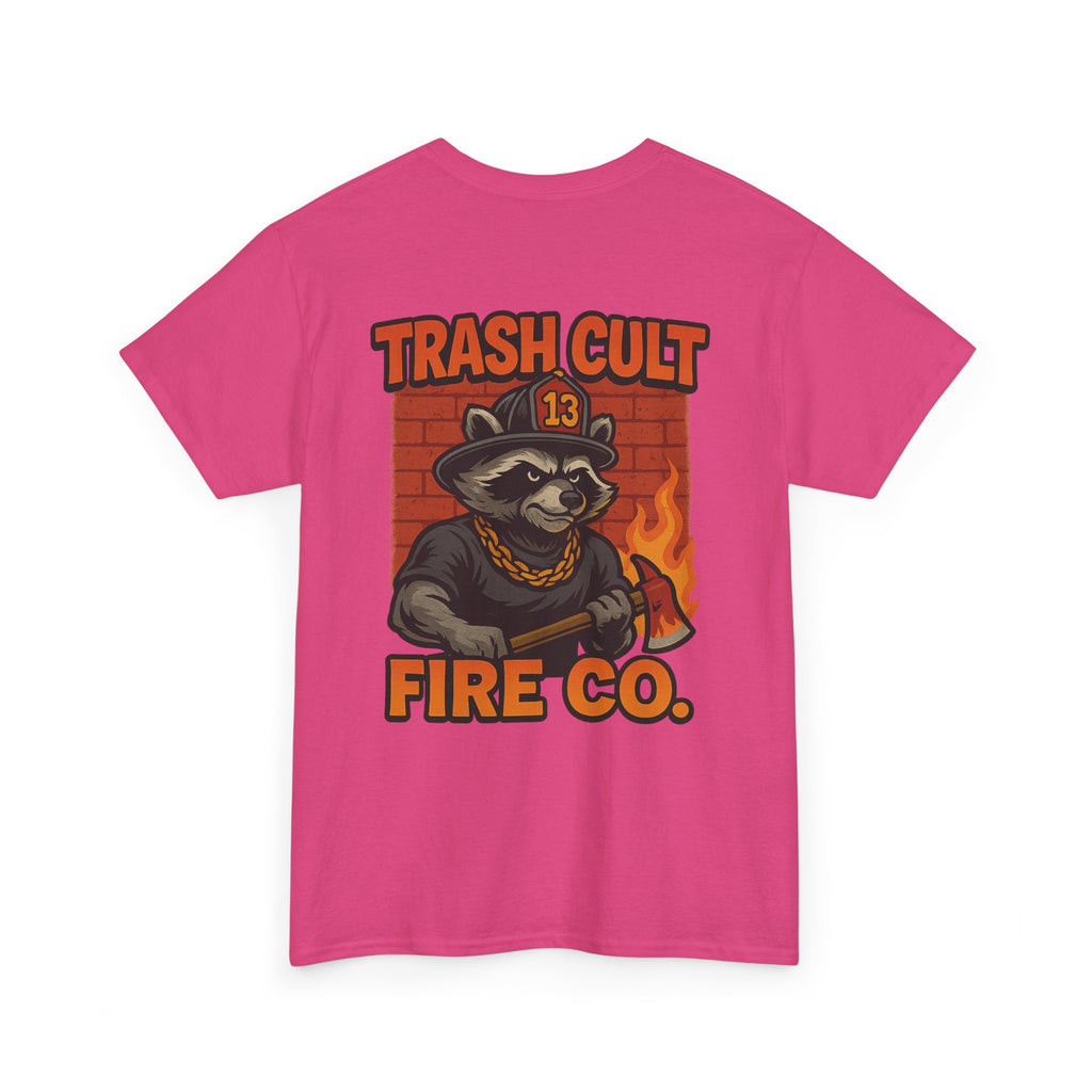 Trash Cult Fire Co. Unisex Tee - Quirky Raccoon Design, Fun Gift, Casual Wear, Firefighter Humor, Unique Apparel