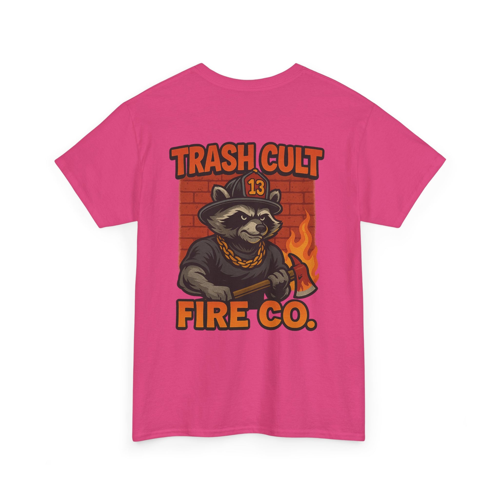 Trash Cult Fire Co. Unisex Tee - Quirky Raccoon Design, Fun Gift, Casual Wear, Firefighter Humor, Unique Apparel