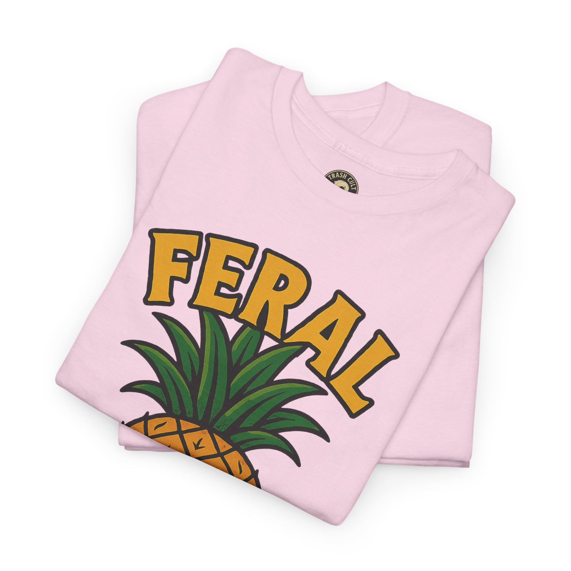 Feral Evil Pineapple Shirt – Aggressive Fruit Trashcore Tee – Gildan 5000 Unisex