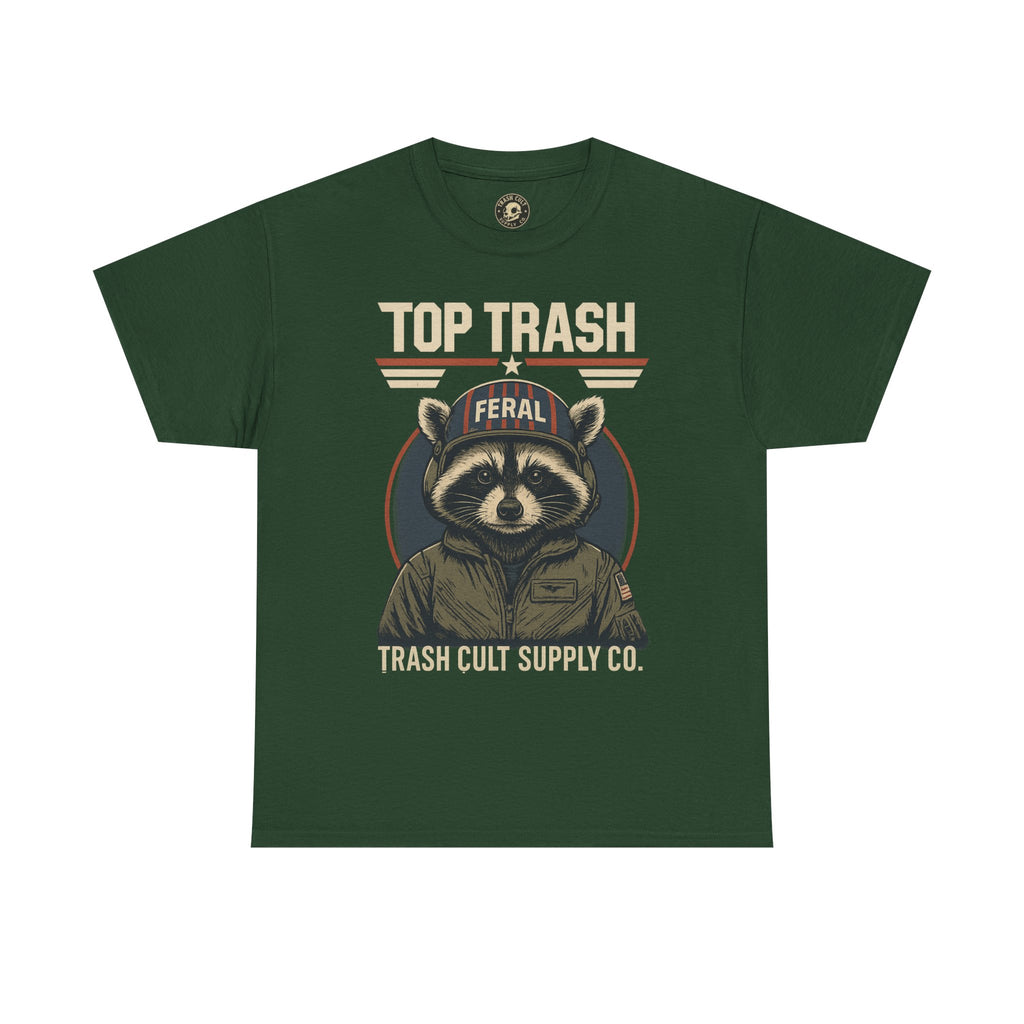 Feral Top Trash Raccoon Pilot Shirt – Trash Cult Supply Co. Parody Tee