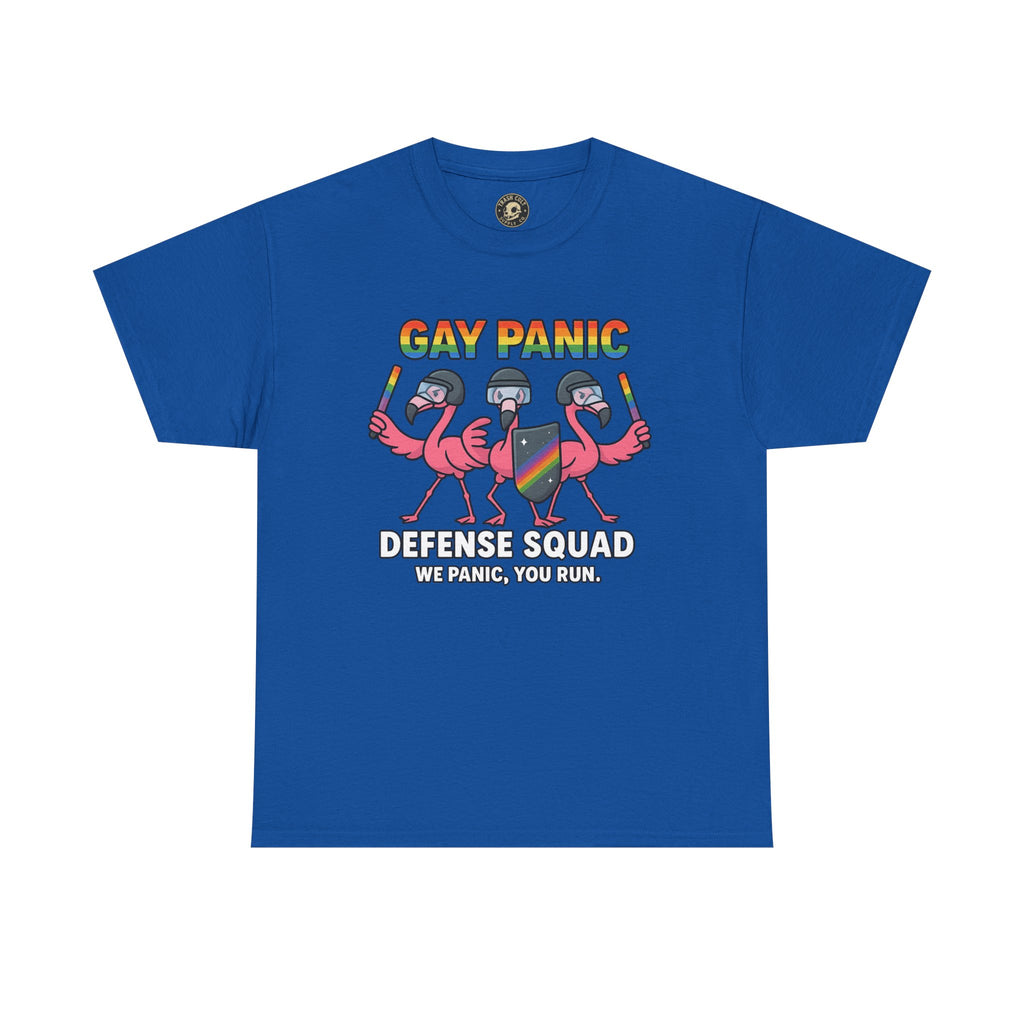 Gay Panic Defense Squad Unisex Heavy Cotton Tee, LGBTQ Pride Tee, Funny Graphic Shirt, Gift for Friends, Summer Fashion