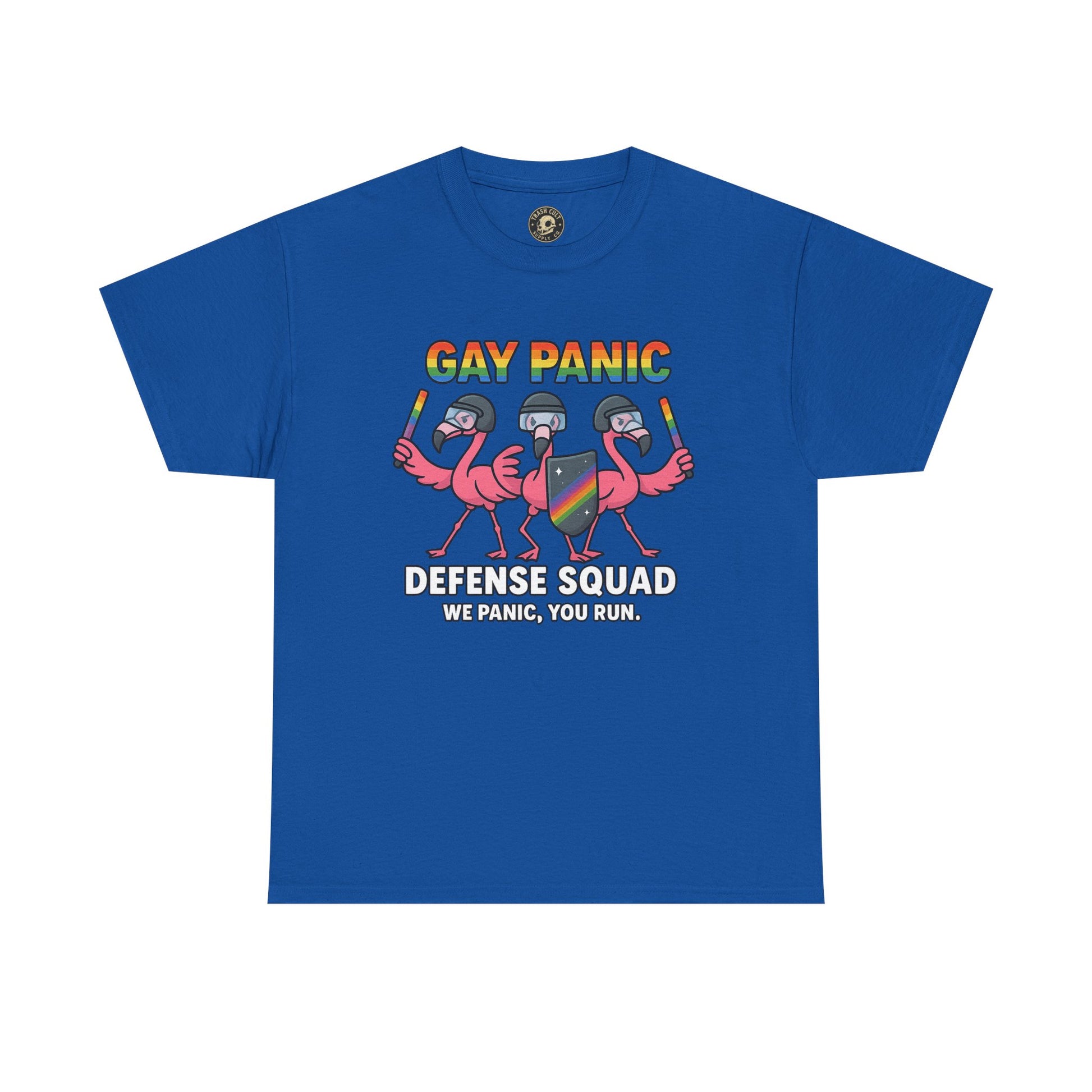 Gay Panic Defense Squad Unisex Heavy Cotton Tee, LGBTQ Pride Tee, Funny Graphic Shirt, Gift for Friends, Summer Fashion