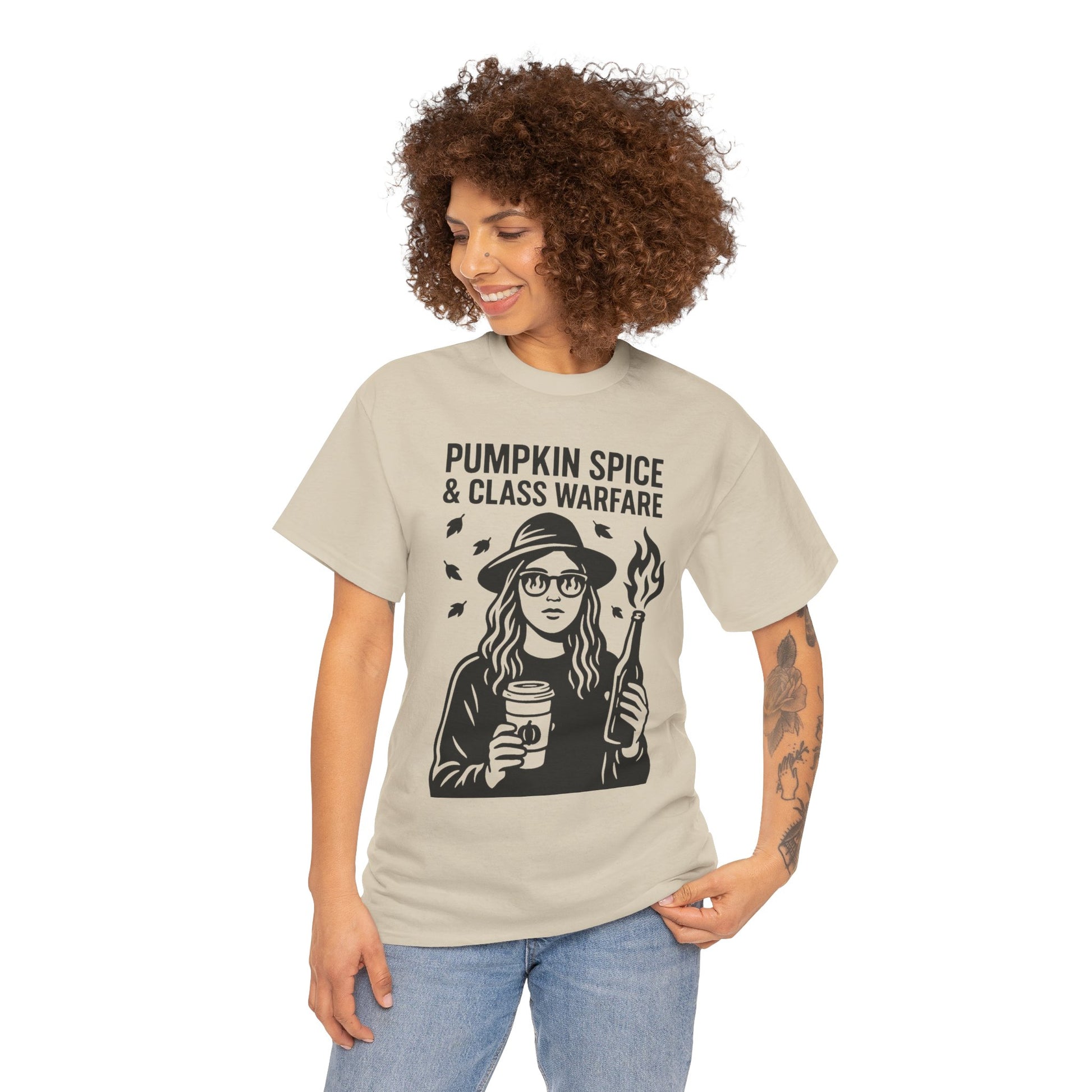 Pumpkin Spice & Class Warfare Shirt – Fall Riot Girl Graphic Tee – Fall of Humanity Collection – Trash Cult Supply Co.