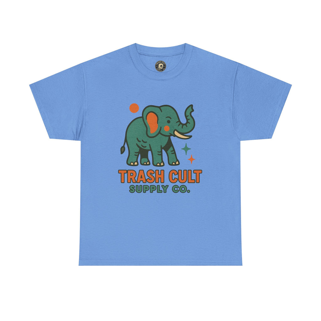 Trash Cult Elephant Unisex Heavy Cotton Tee, Eco-Friendly Shirt, Cool Casual Tee, Gift for Animal Lovers, Vintage Style T-Shirt