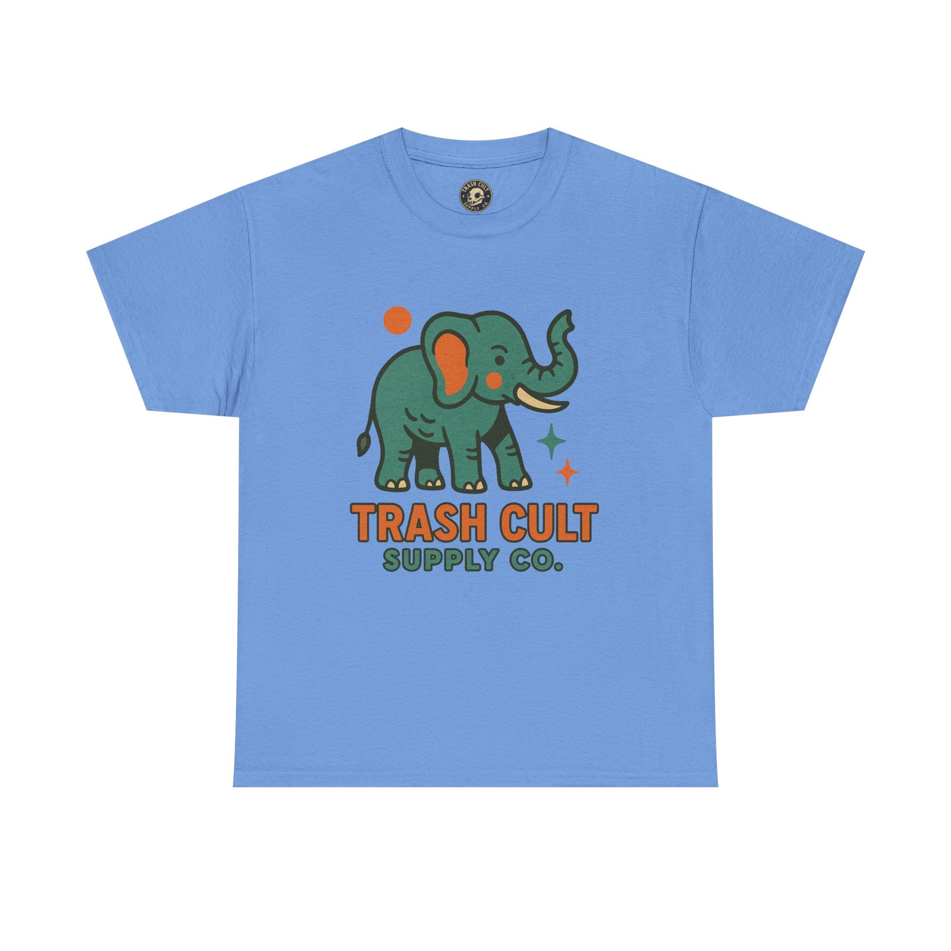 Trash Cult Elephant Unisex Heavy Cotton Tee, Eco-Friendly Shirt, Cool Casual Tee, Gift for Animal Lovers, Vintage Style T-Shirt