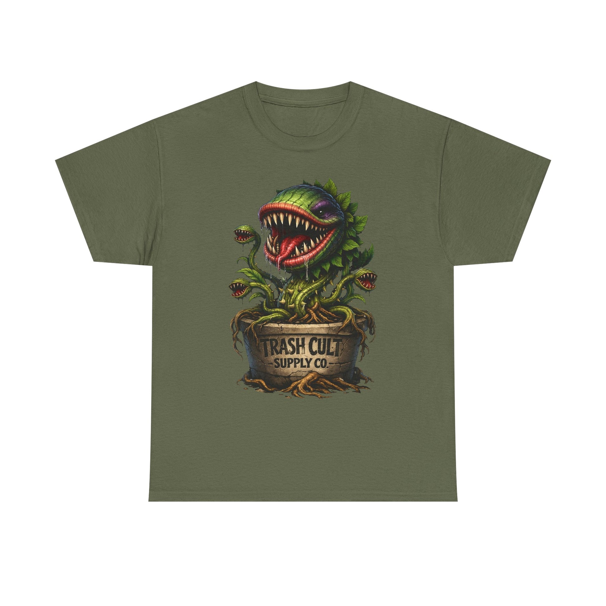 Carnivorous Plant Graphic Tee — "Trash Cult Supply Co." Potted Monster Shirt