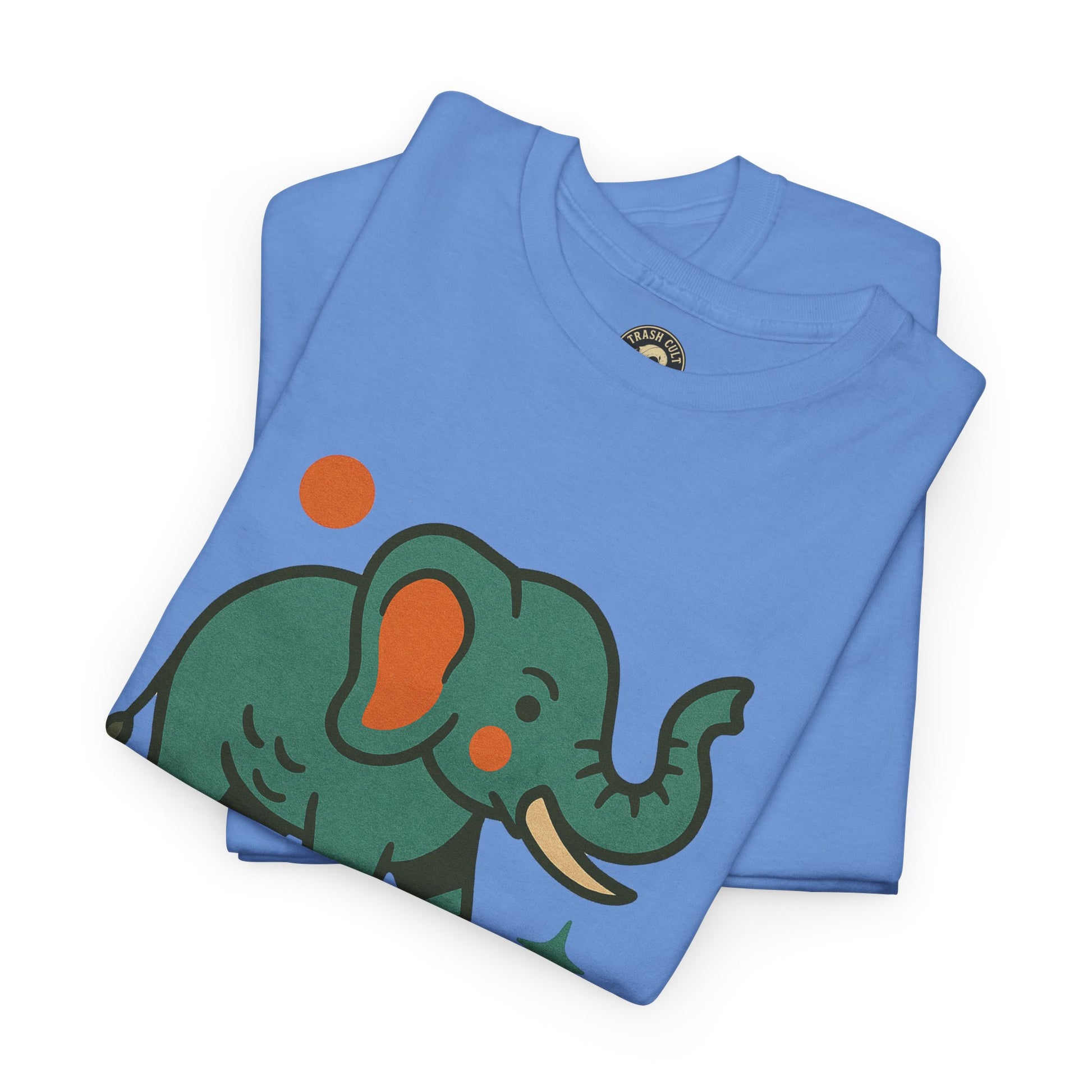 Trash Cult Elephant Unisex Heavy Cotton Tee, Eco-Friendly Shirt, Cool Casual Tee, Gift for Animal Lovers, Vintage Style T-Shirt