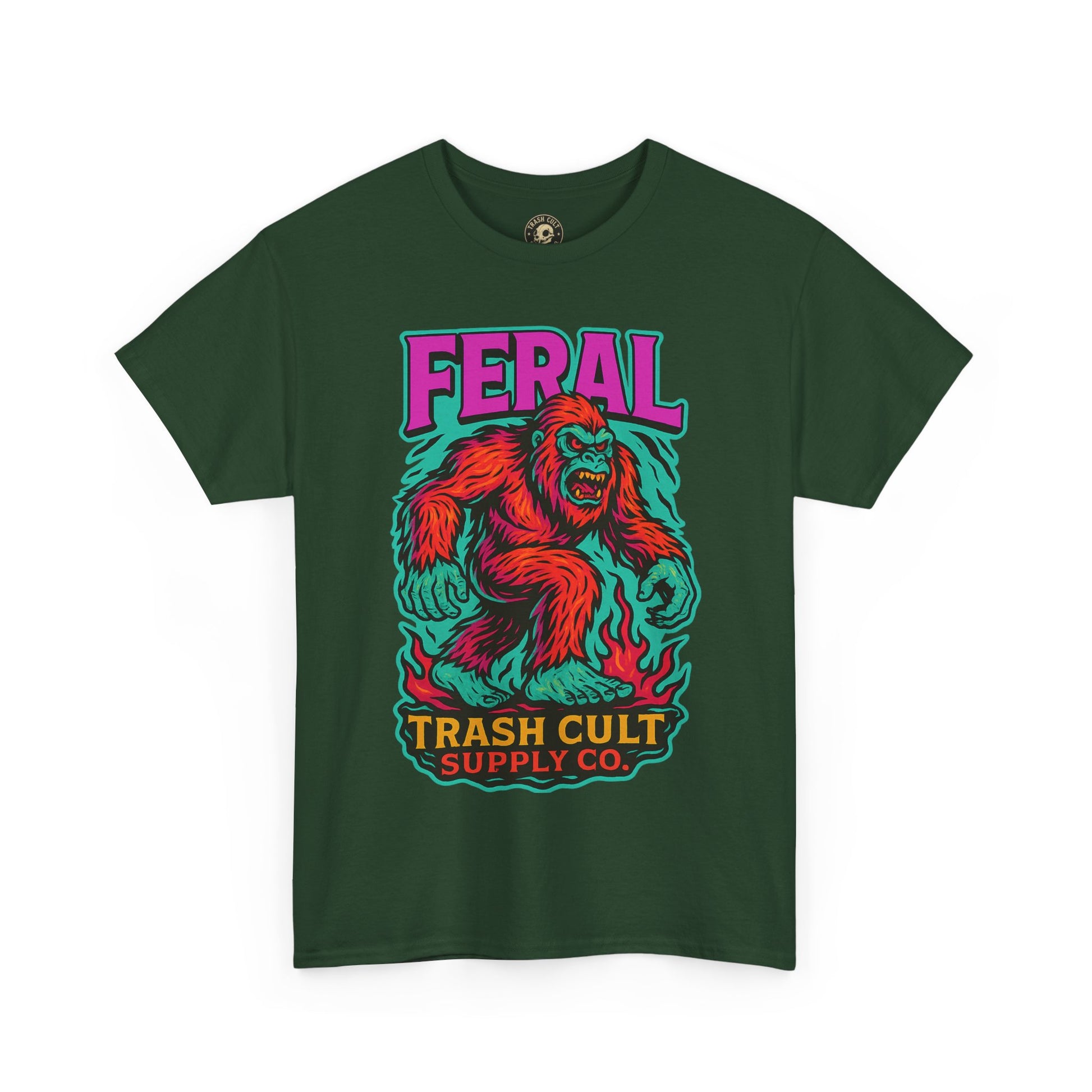 FERAL Bigfoot Shirt – Trashcore Bold Colors | Trash Cult Supply Co | Gildan 5000 Tee