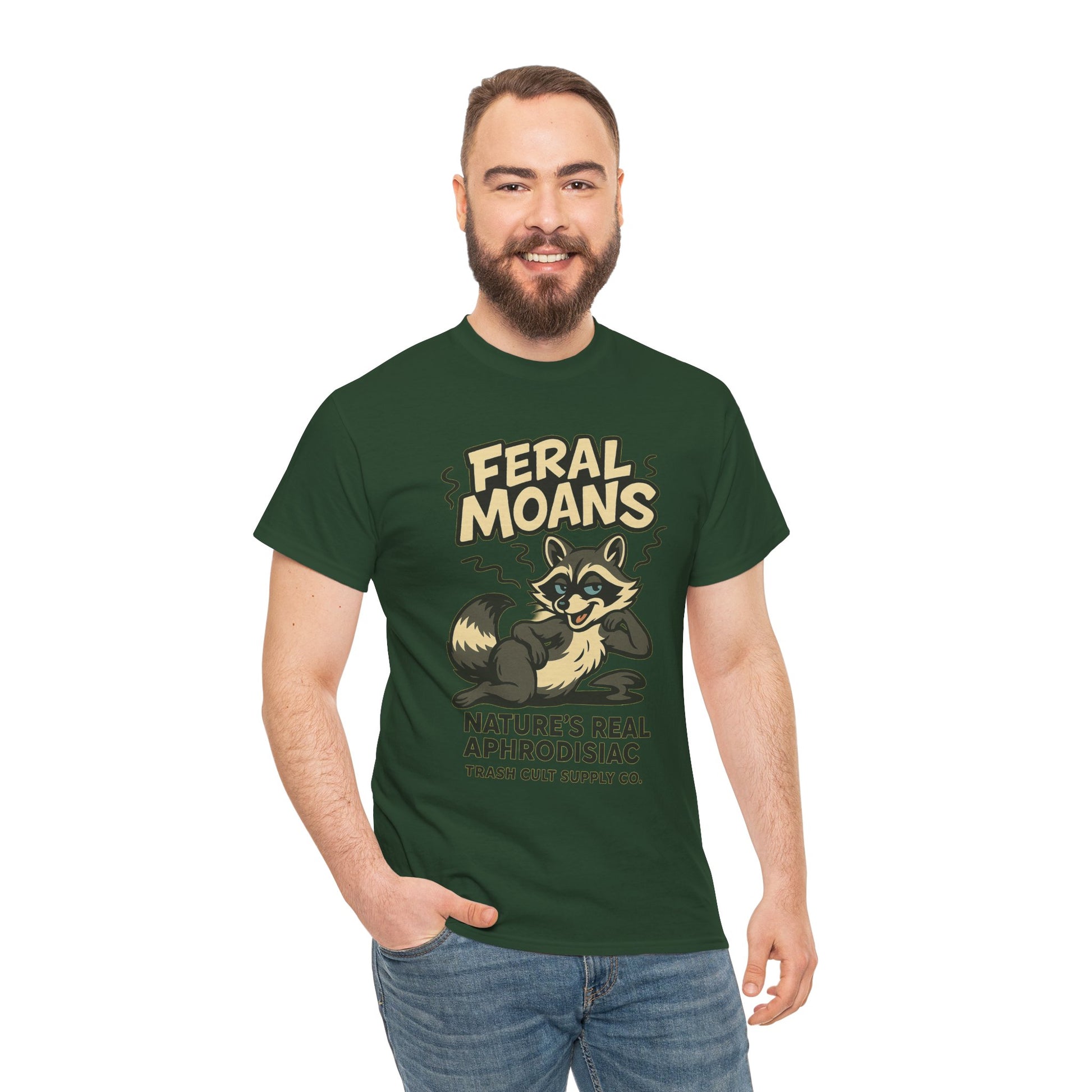 Feral Moans Unisex Heavy Cotton Tee, Funny Graphic Tee, Animal Lover Shirt, Casual Wear, Gift for Nature Enthusiasts