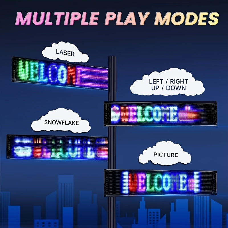 14 Inch Programmable Pixel Panel With Preloaded Animations Scrollable Display For Multi Scenario Use In Support Events Parties And Transportation