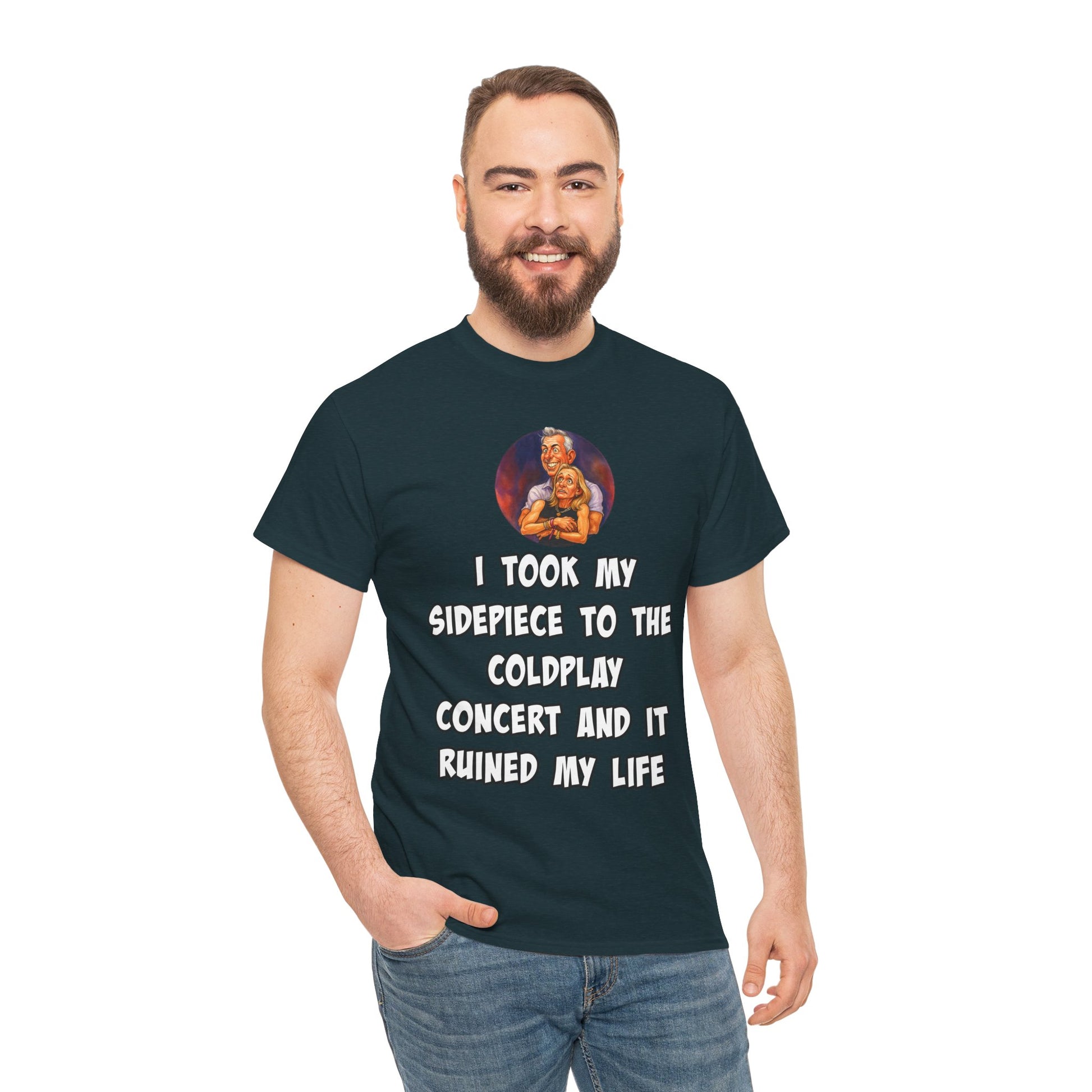 Funny CEO Concert Shirt – “I Took My Sidepiece to the Coldplay Concert” Meme Tee – Gildan 5000