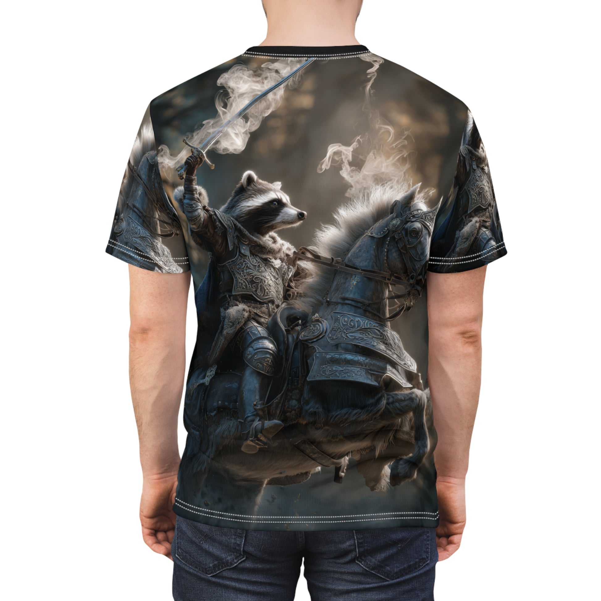 Fantasy Warrior Tee, Unisex Graphic T-Shirt, Animal Knight Apparel, Unique Costume Shirt, Gift for Gamers, Medieval Style Top