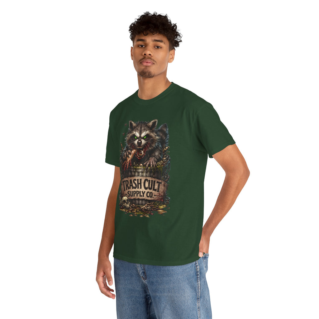 Raccoon 'Trash Cult Supply Co.' Graphic Tee — Vintage Grunge Animal Streetwear