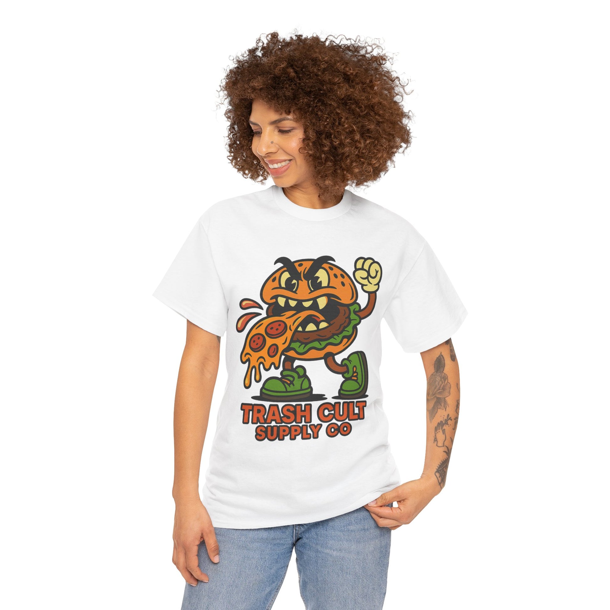 Angry Burger Pizza Spitter Tee – Trash Cult Supply Co | Gildan 5000 Shirt