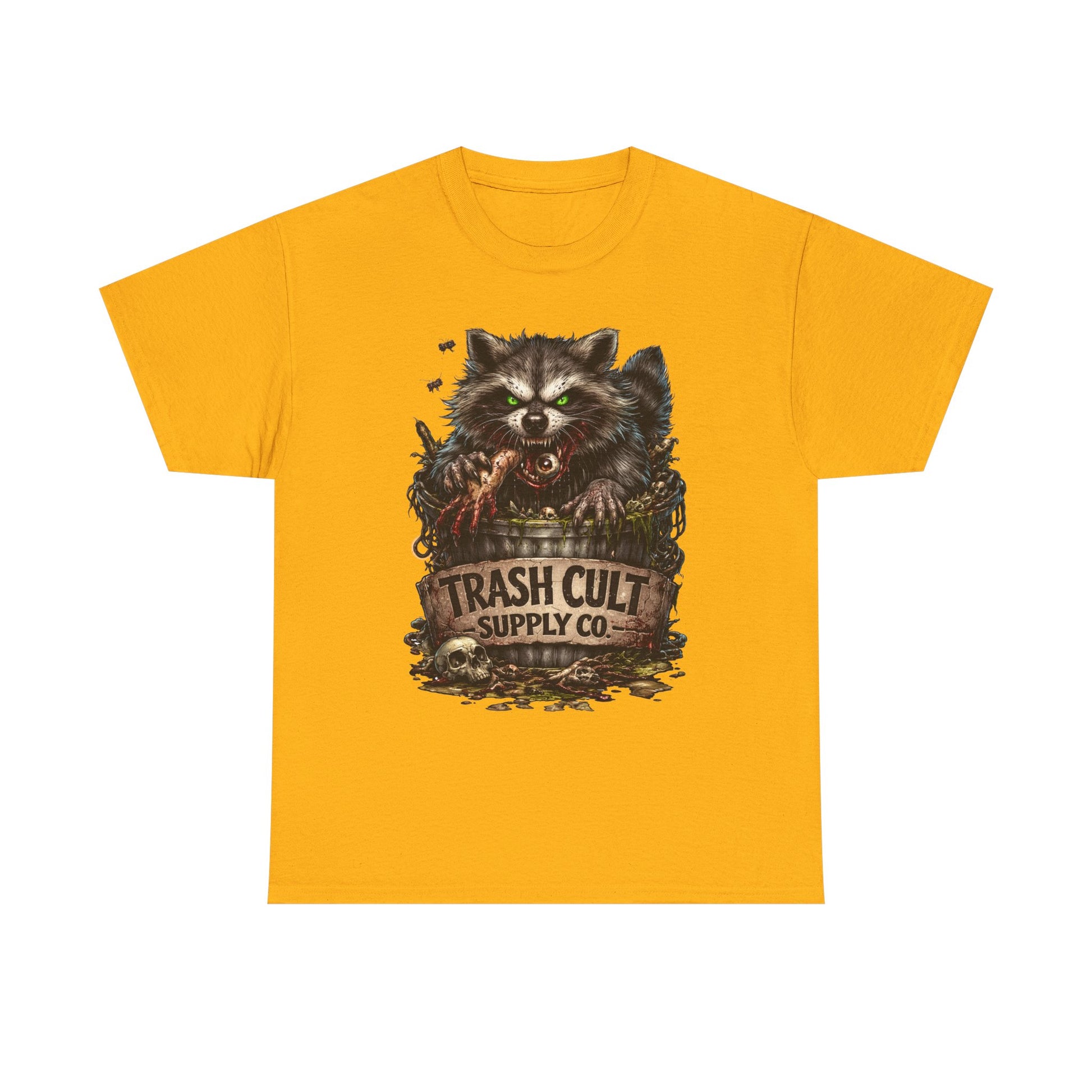 Raccoon 'Trash Cult Supply Co.' Graphic Tee — Vintage Grunge Animal Streetwear