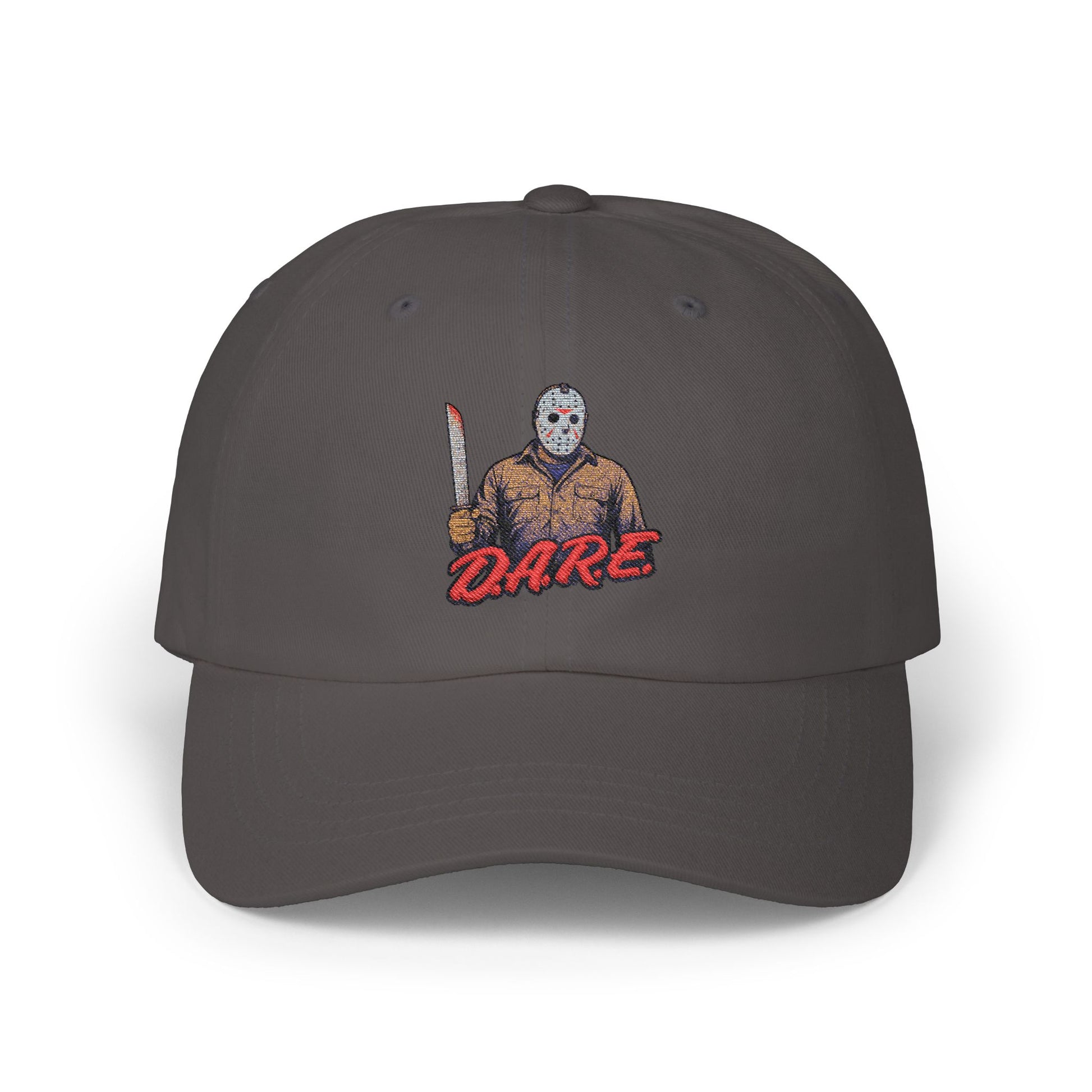 Jason Voorhees D.A.R.E. Parody Dad Hat – 80s Horror Meme Printed Cap