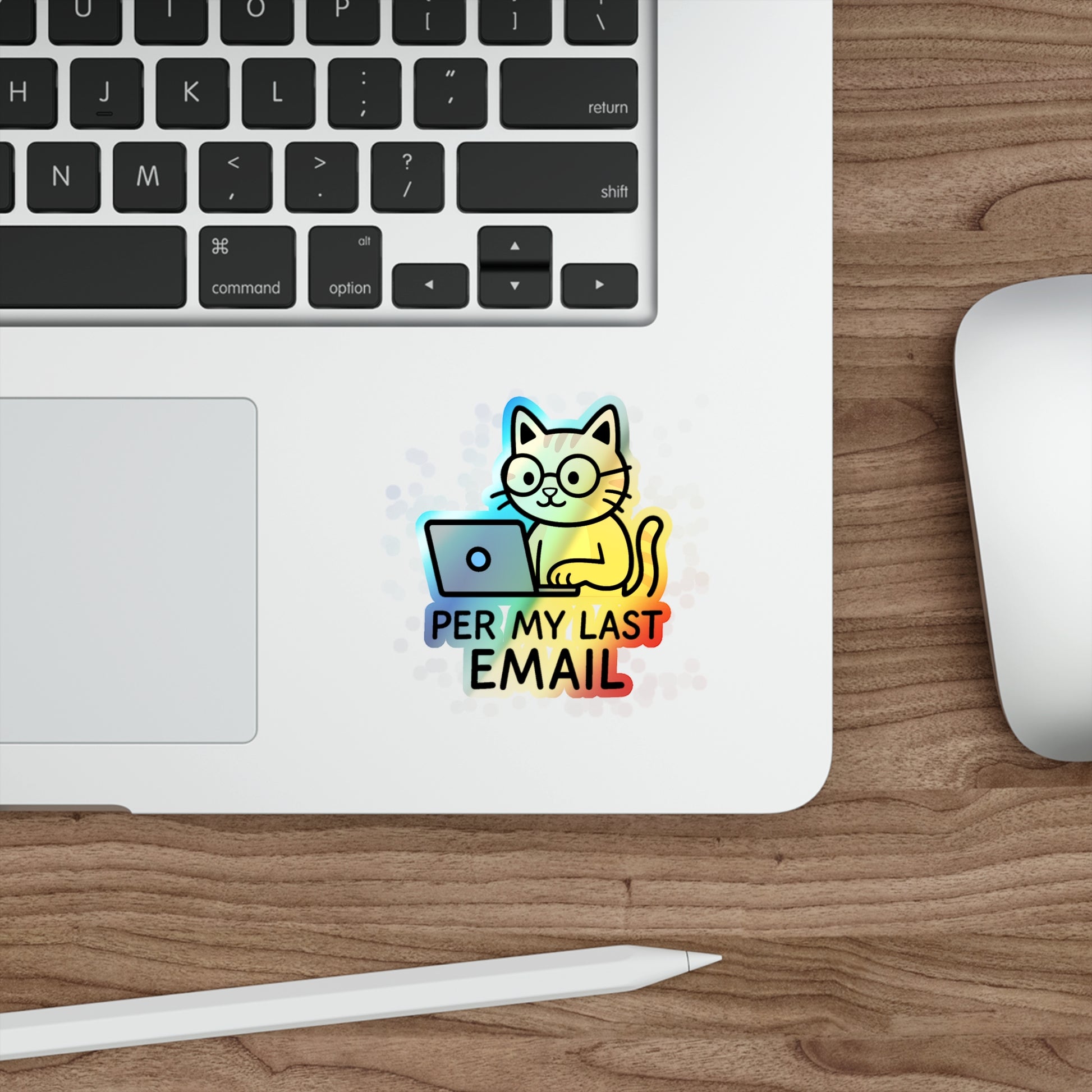 Holographic Cat Stickers, Fun Decals for Laptops, Water Bottles, Skateboards, Cute Gifts for Cat Lovers, Funny Email Stickers