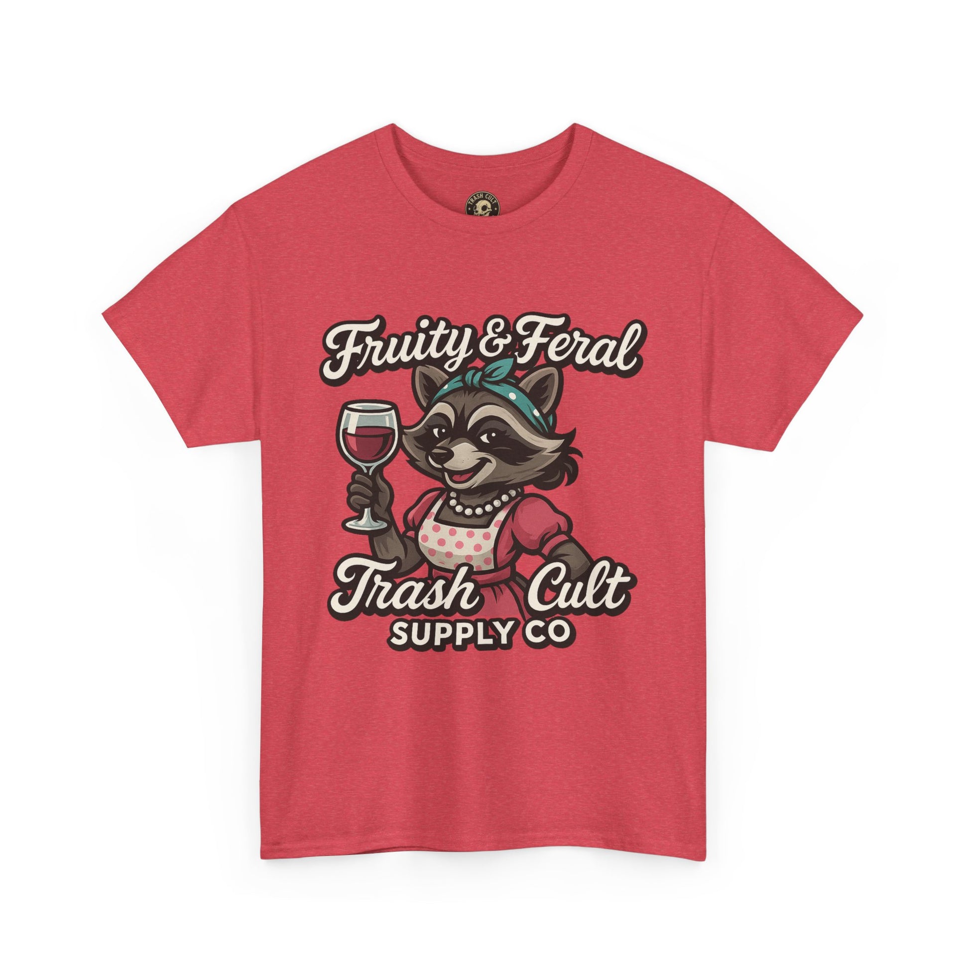 Fruity & Feral Raccoon Housewife Tee – Trash Cult Supply Co. on Gildan 5000
