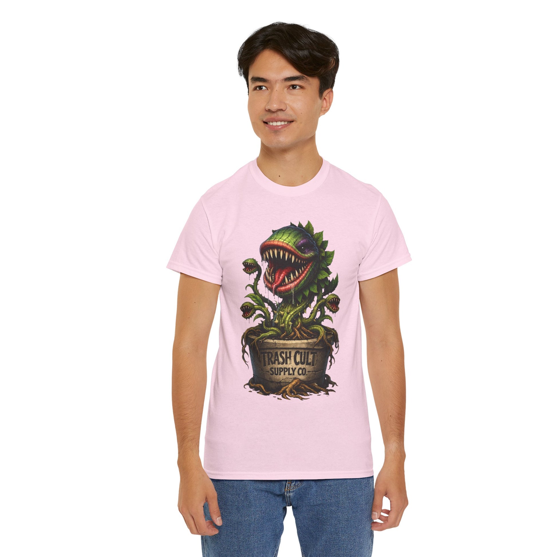 Carnivorous Plant Graphic Tee — "Trash Cult Supply Co." Potted Monster Shirt