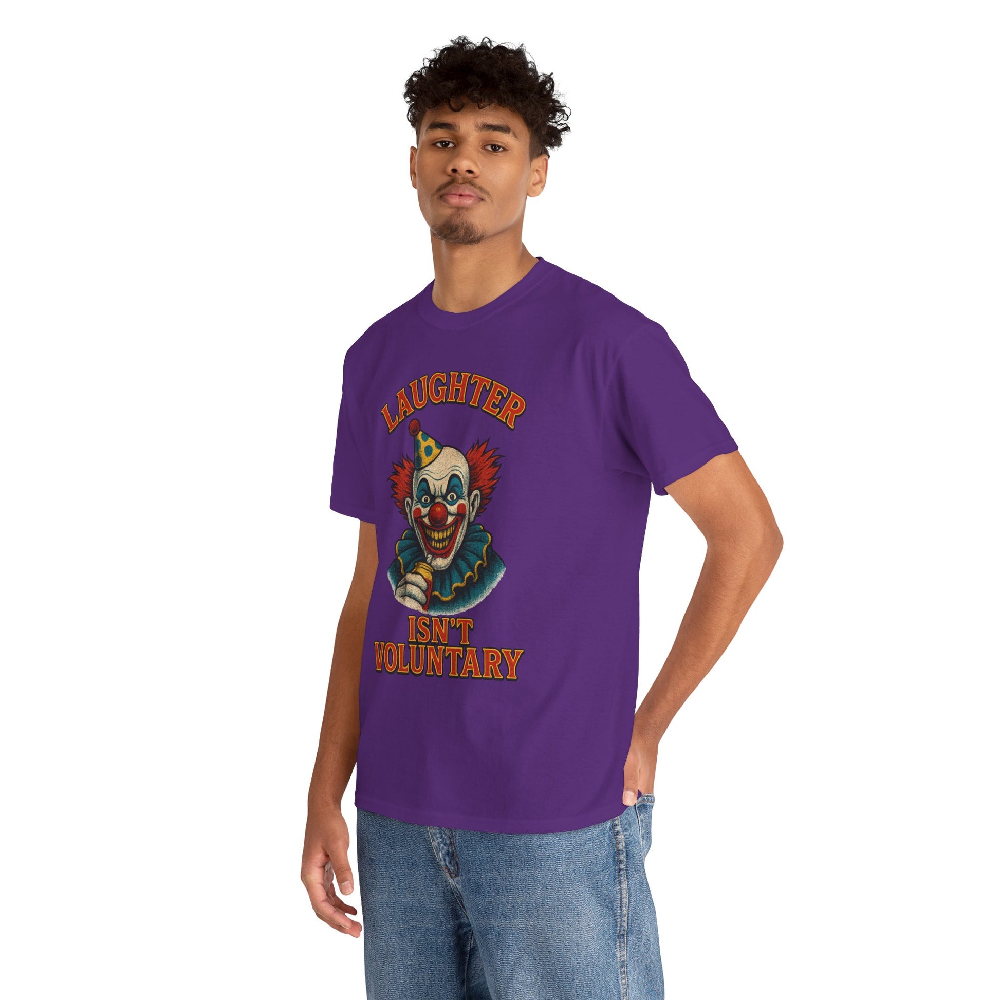 Laughter Isn’t Voluntary Creepy Clown Shirt – Circus Horror Tee – Gildan 5000
