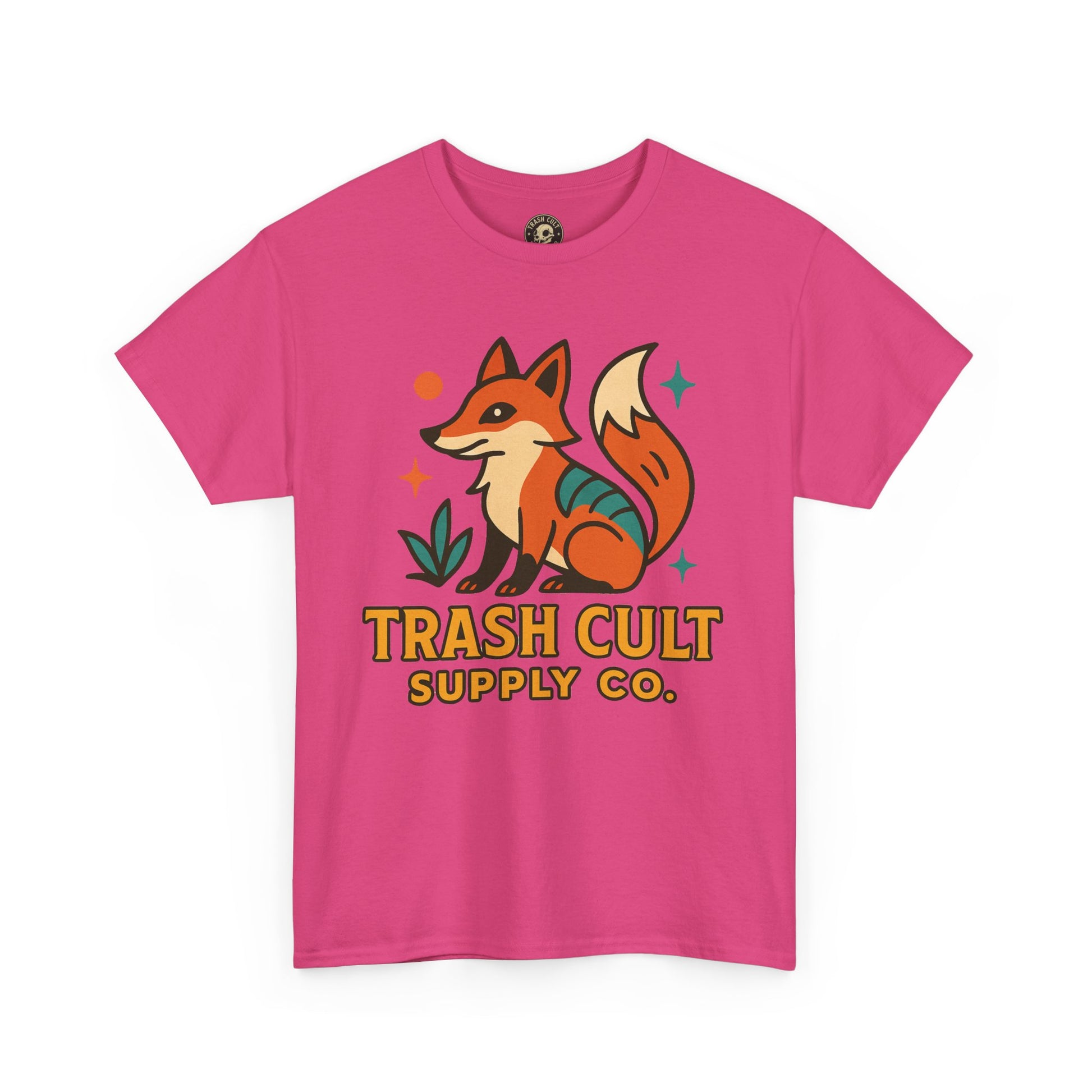 Trash Cult Fox Unisex Heavy Cotton Tee - Eco-Friendly Fashion Statement, Perfect for Nature Lovers, Casual Wear, Gifts, and Festivals