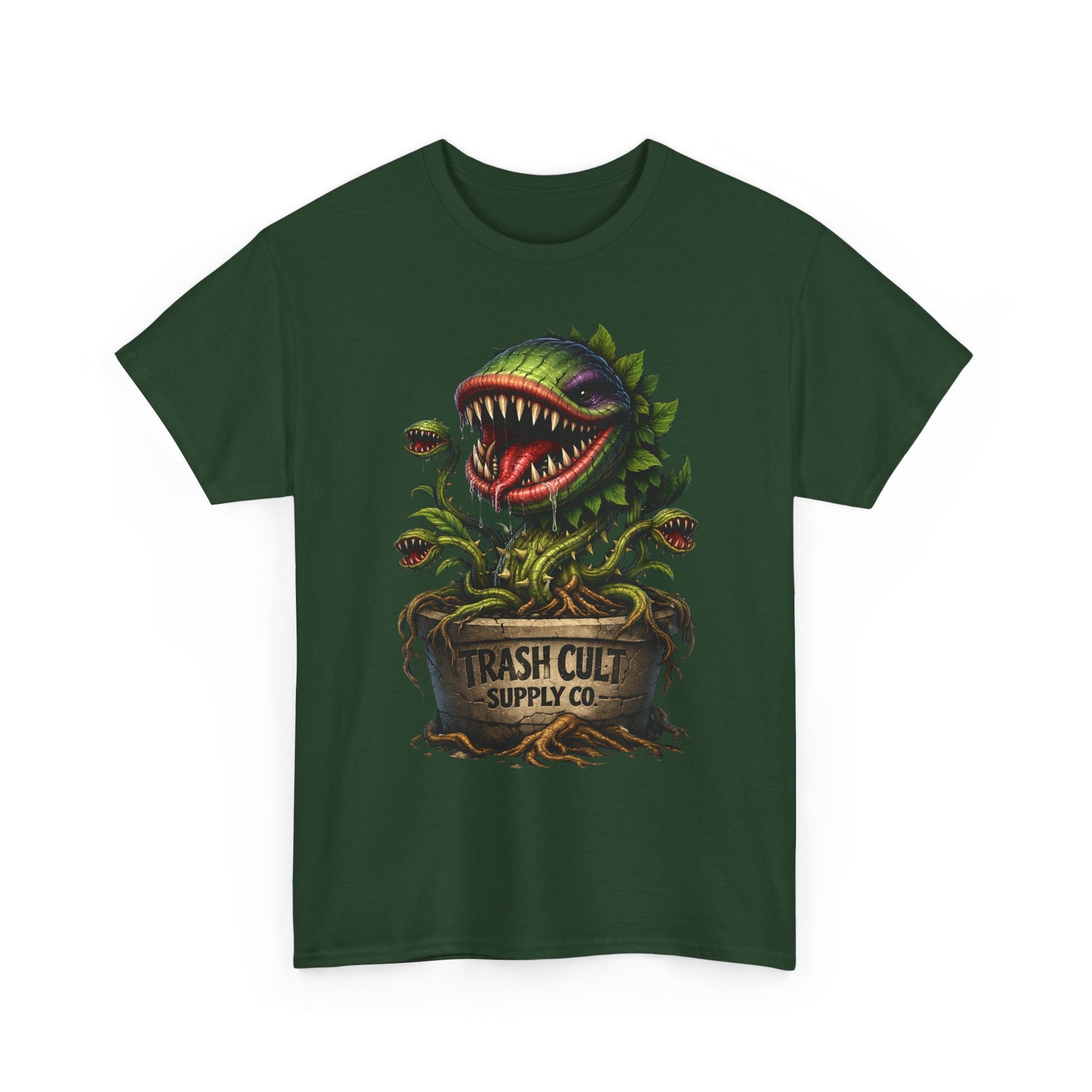 Carnivorous Plant Graphic Tee — "Trash Cult Supply Co." Potted Monster Shirt