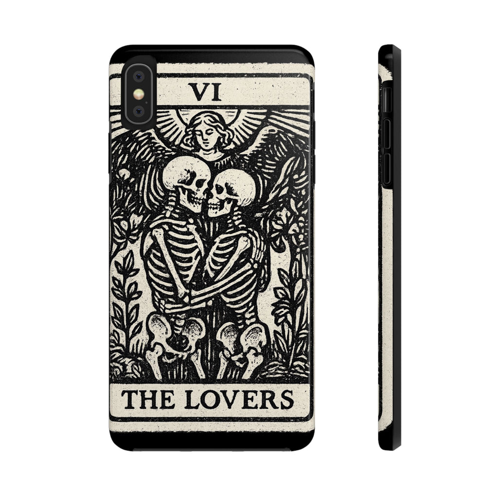 Tough Phone Case with Skeleton Lovers Design, Gothic Phone Cover, Unique Couples Gift, Halloween Accessory, Edgy Tech Design