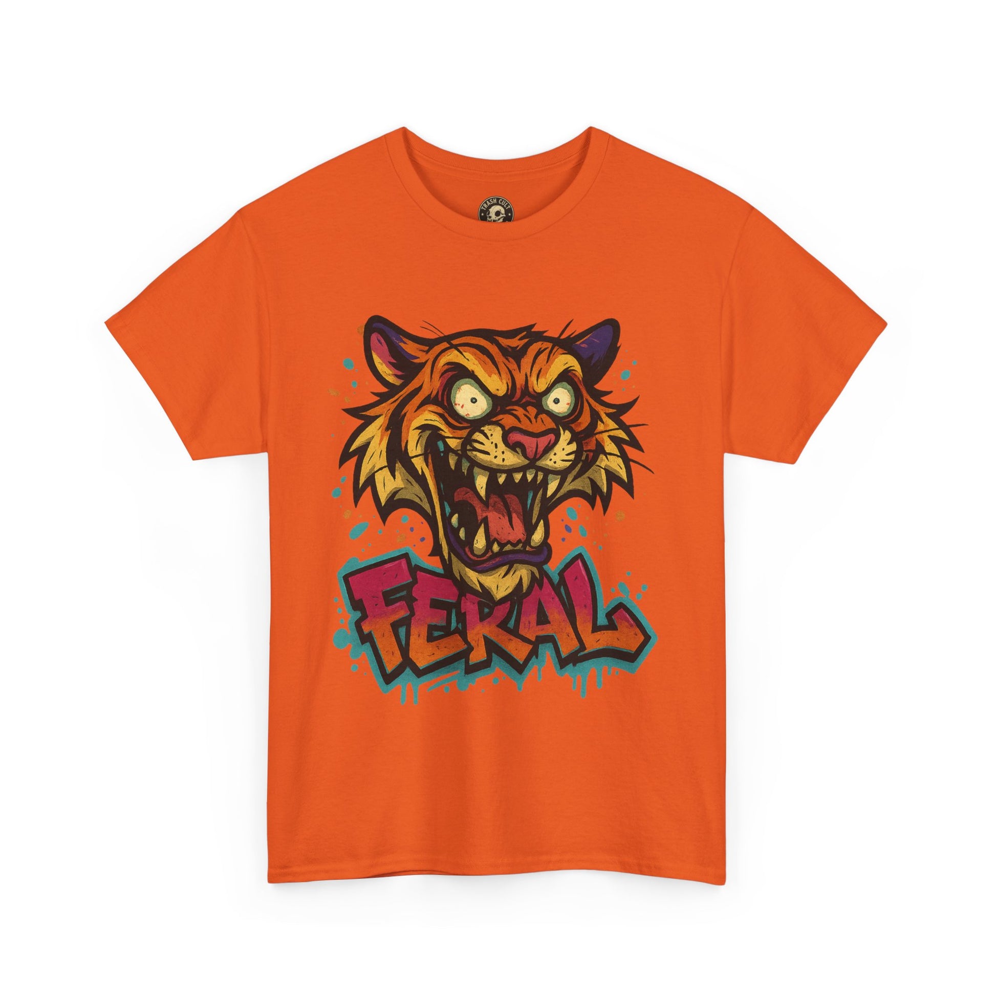 Feral Tiger Graphic Tee, Custom Artwork Shirt, Vintage Style T-Shirt, Casual Wear, Unique Gift for Animal Lovers
