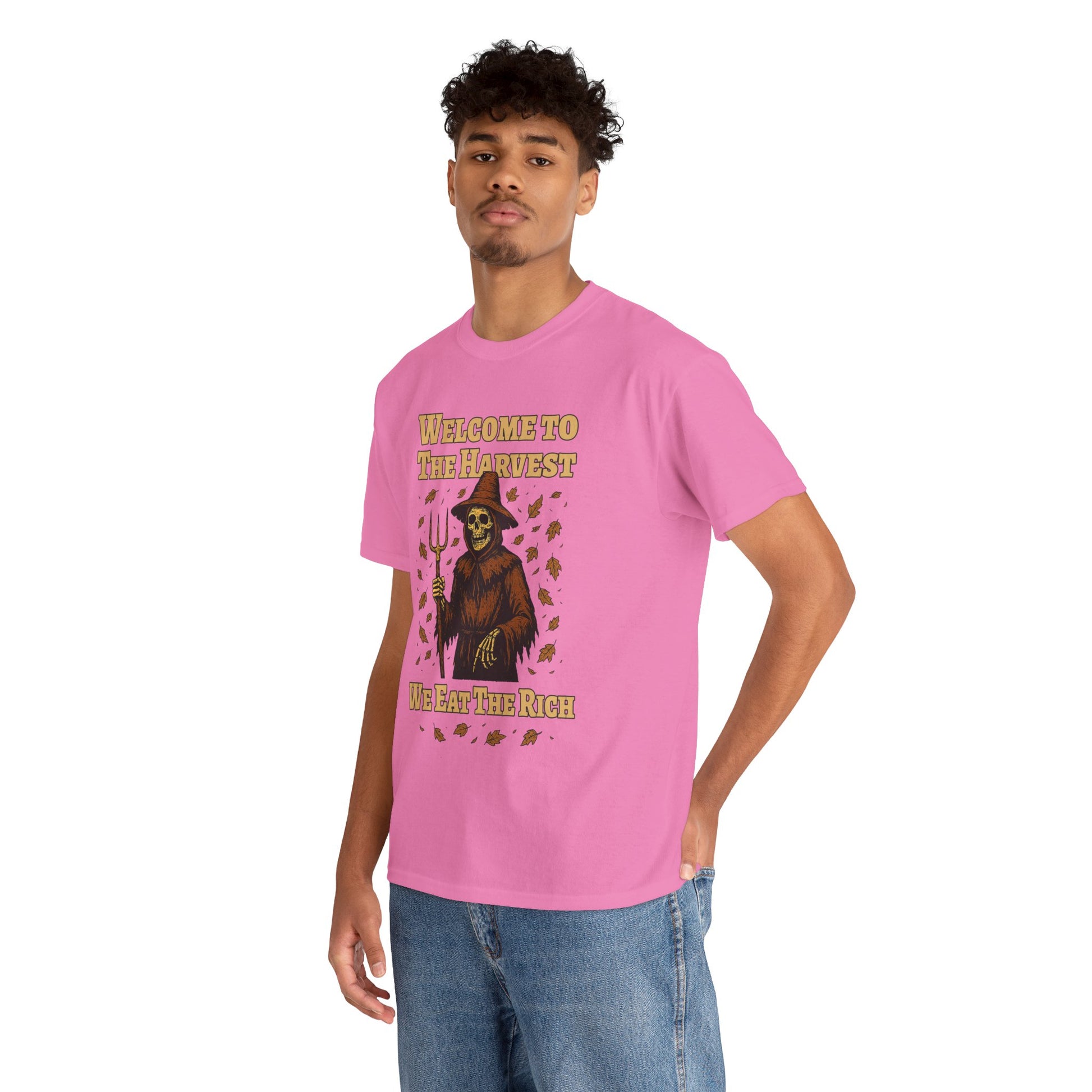 Eat the Rich Shirt – Welcome to the Harvest Skeleton Scarecrow Tee – Fall of Humanity Collection – Trash Cult Supply Co.