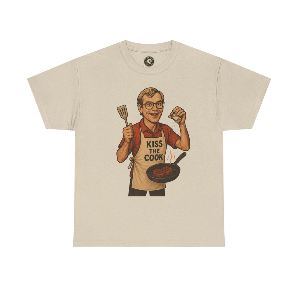 Kiss the Cook Dark Humor Chef Shirt – Creepy Retro Kitchen Parody