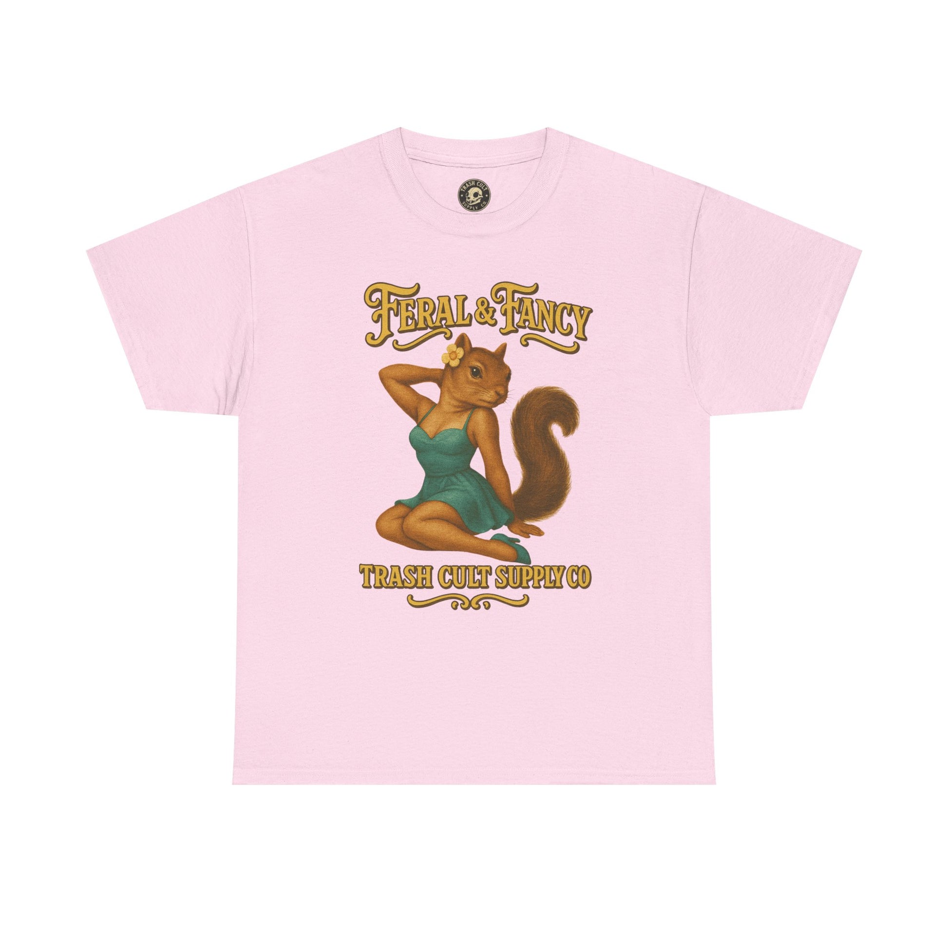 Feral & Fancy Pin-Up Squirrel Shirt – Vintage 1950s Style | Trash Cult Supply Co | Gildan 5000