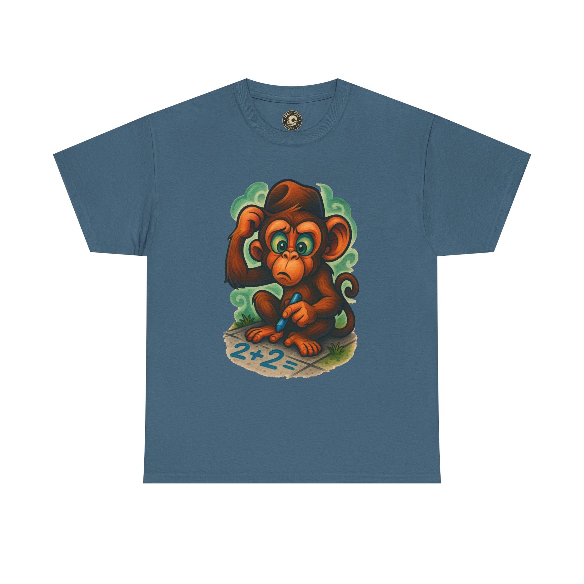Confused Monkey Math Shirt – Funny Thoughtful Graphic Tee | Unisex Gildan 5000