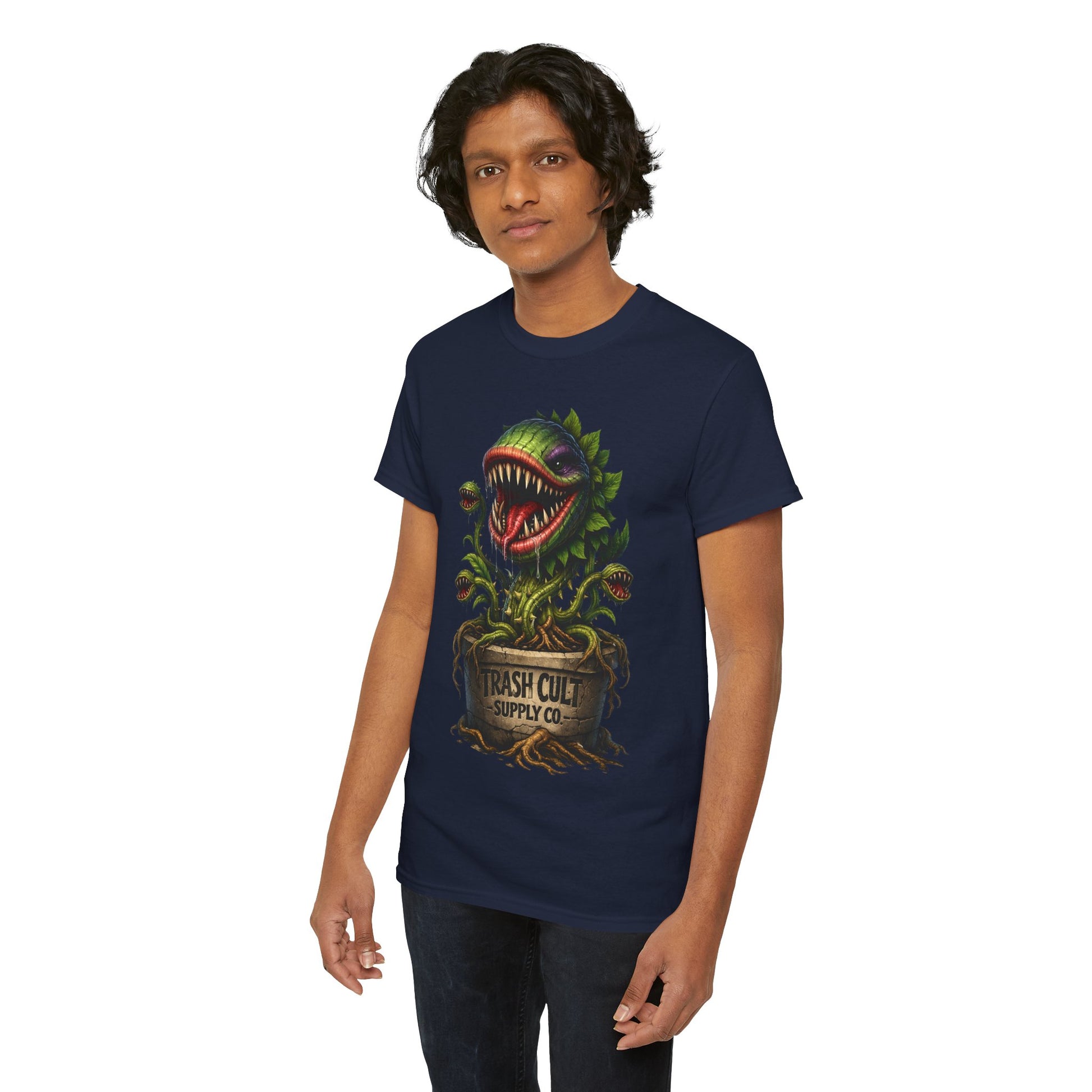 Carnivorous Plant Graphic Tee — "Trash Cult Supply Co." Potted Monster Shirt