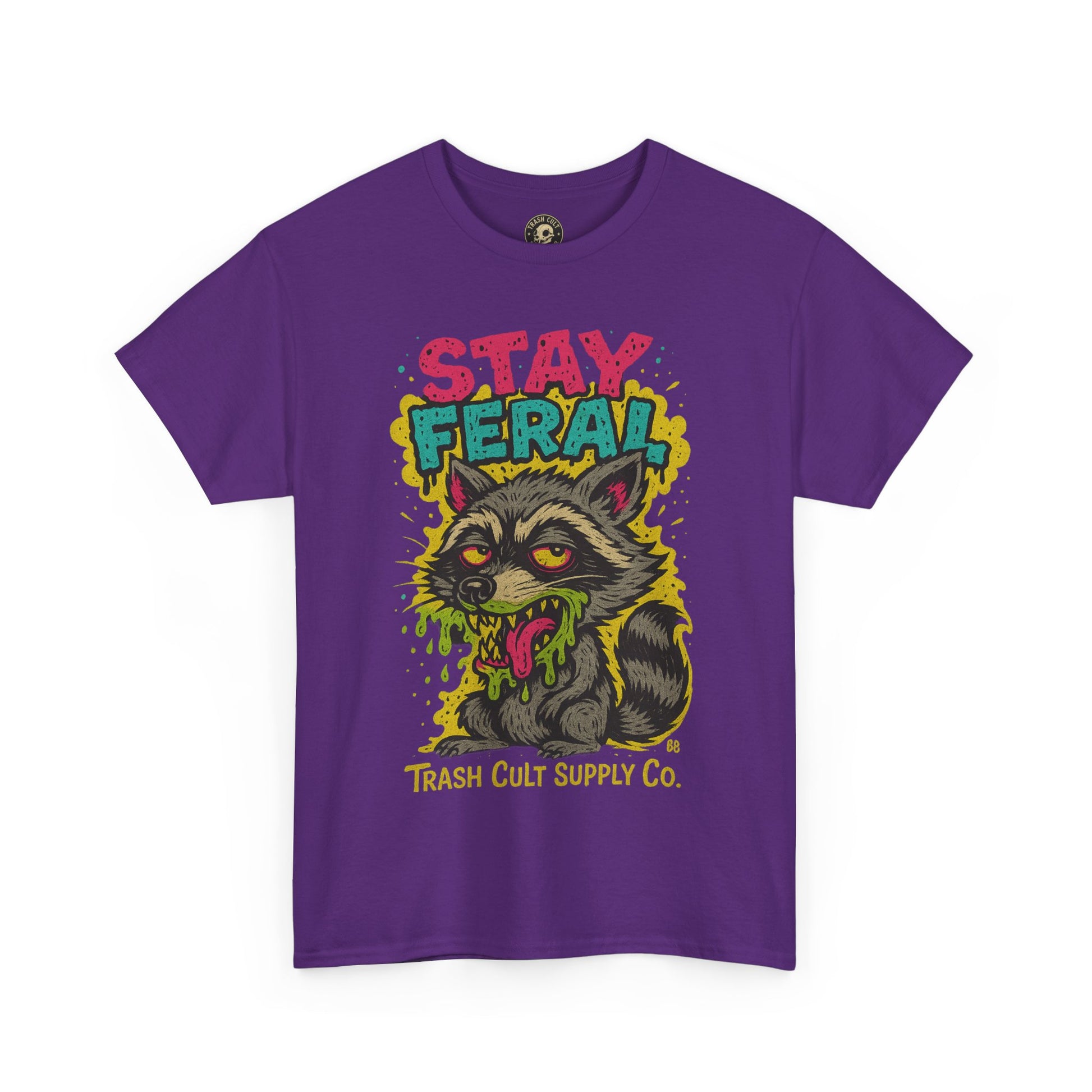 Stay Feral Raccoon Lowbrow Tee – Trash Cult Supply Co. | Gildan 5000