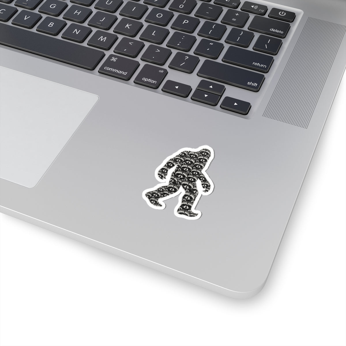Bigfoot Raccoon Collage Sticker – Funny Cryptid Kiss Cut Design