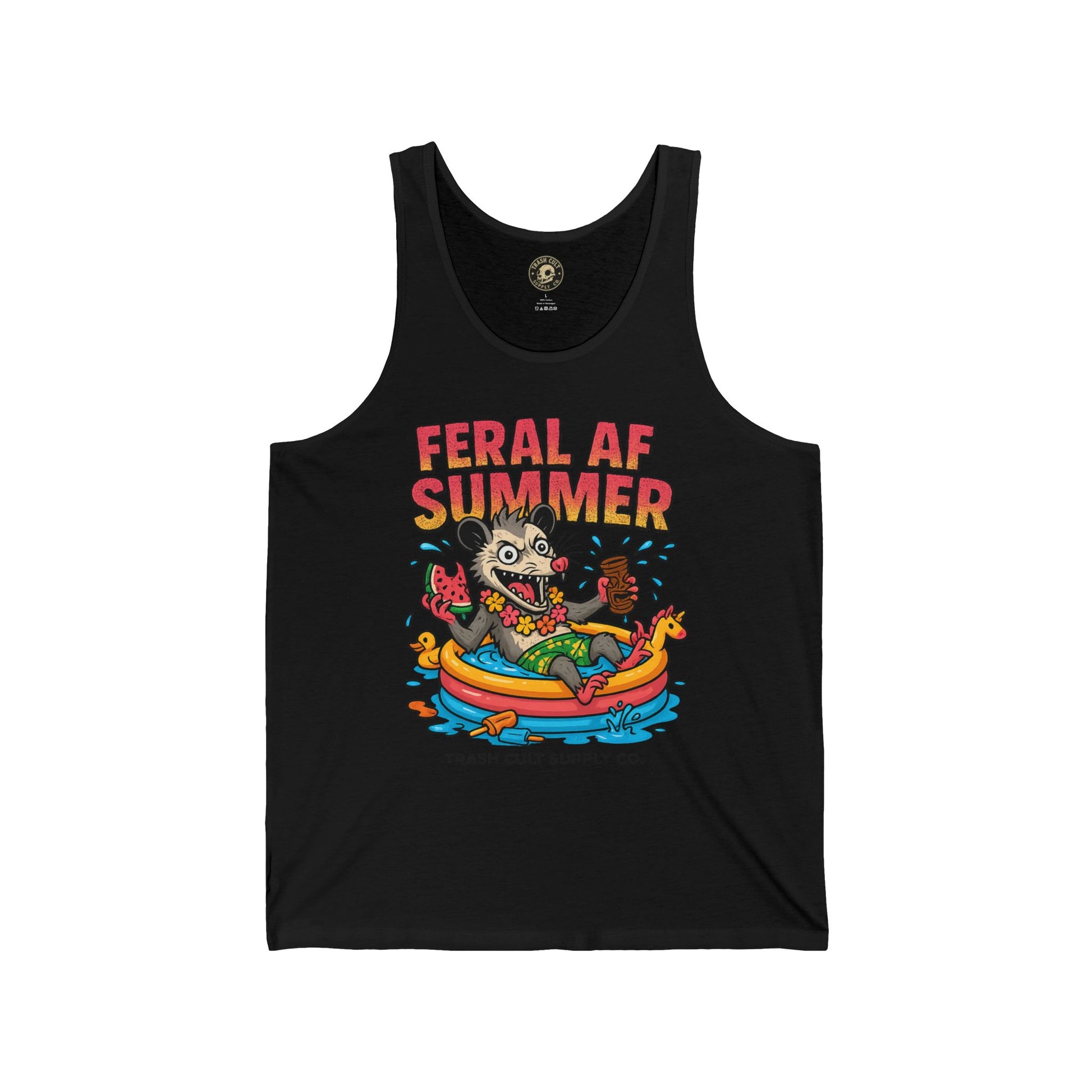 Feral AF Summer Possum Jersey Tank Top | Trash Cult Supply Co.