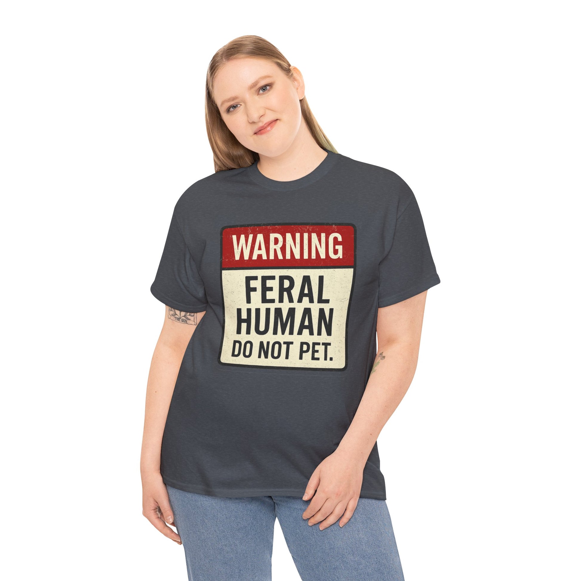 Warning Feral Human Tee: Unisex Humorous Cotton Shirt, Gift for Animal Lovers, Funny Tee, Unique Statement Apparel, Casual Wear, [...]