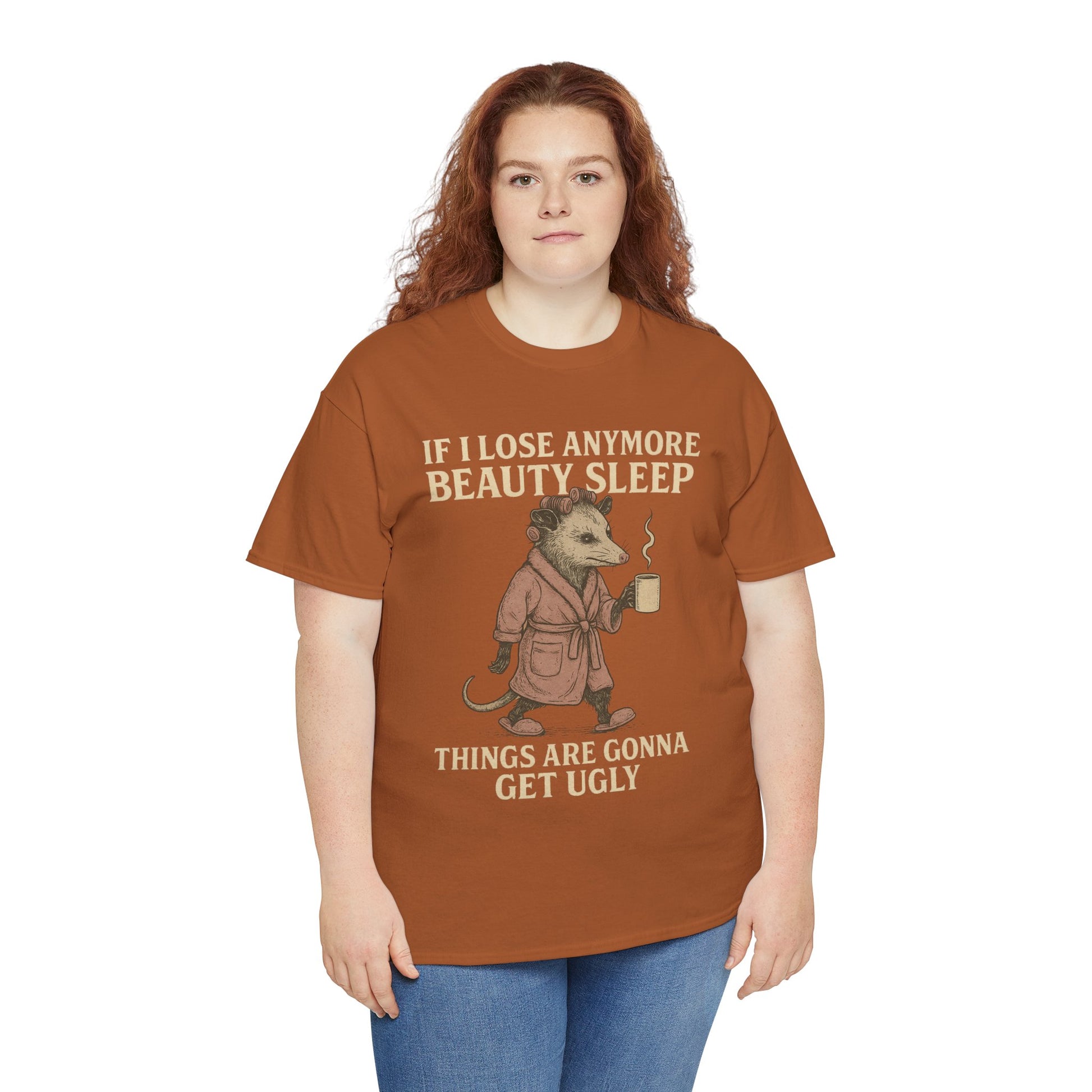 Funny Unisex Heavy Cotton Tee - "If I Lose Anymore Beauty Sleep, Things Are Gonna Get Ugly" - Gift, Sleepwear, Humor, Casual Wear, [...]