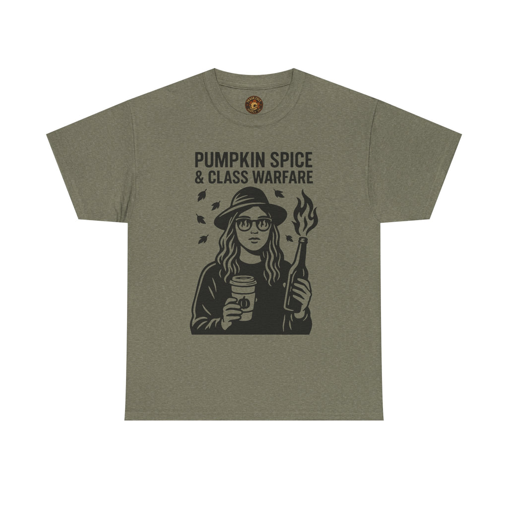 Pumpkin Spice & Class Warfare Shirt – Fall Riot Girl Graphic Tee – Fall of Humanity Collection – Trash Cult Supply Co.