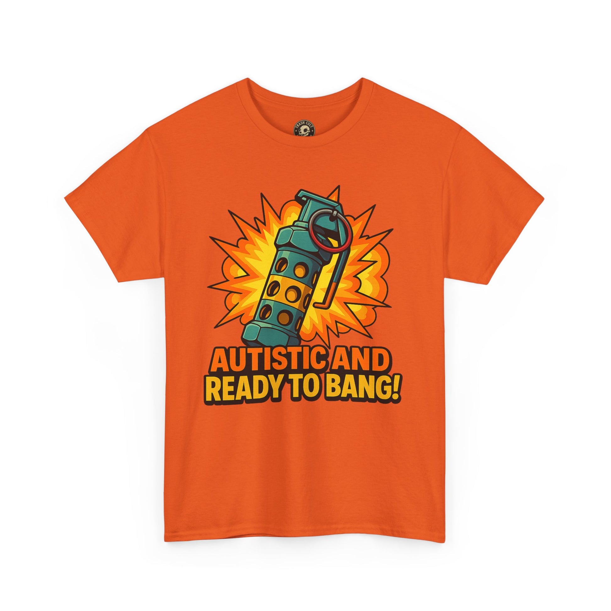 Autistic and Ready to Bang! Unisex Heavy Cotton Tee | Fun Graphic Tee, Autistic Pride, Gift for Autism Awareness, Casual Wear