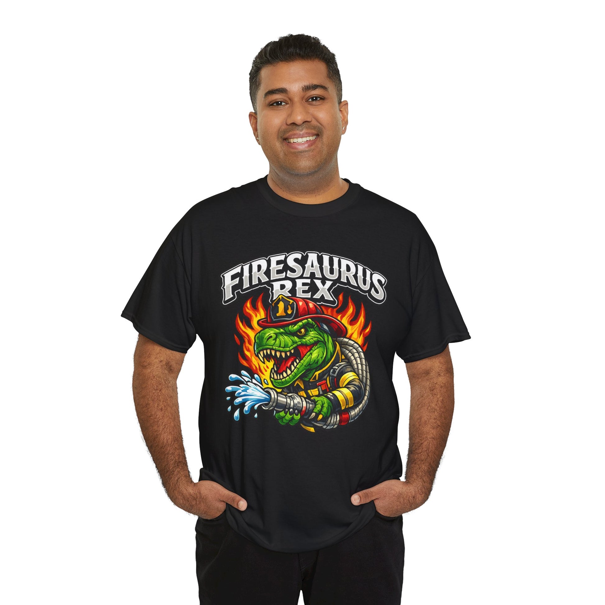 Firesaurus Rex T-Shirt — Funny Firefighter Dinosaur Tee