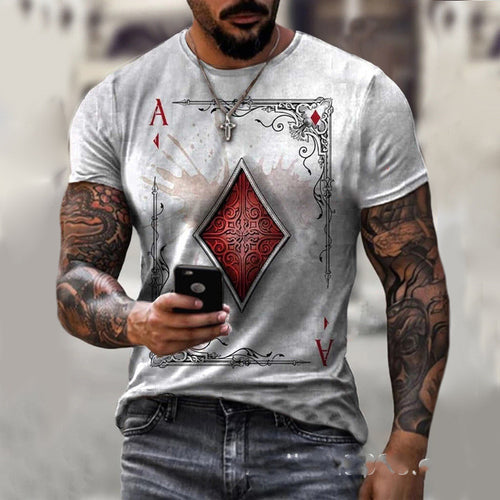 Ace of Diamonds Playing Card T-Shirt – Stylish Graphic Tee for Men – Poker-Inspired Streetwear