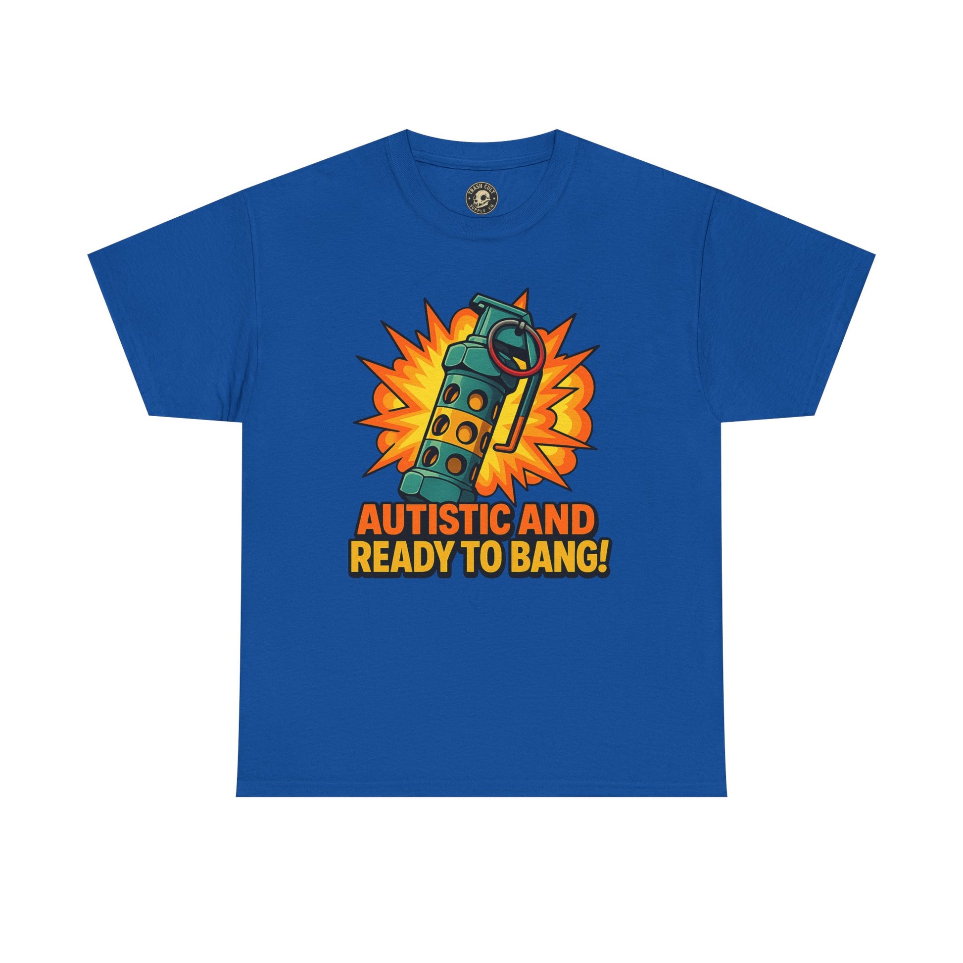 Autistic and Ready to Bang! Unisex Heavy Cotton Tee | Fun Graphic Tee, Autistic Pride, Gift for Autism Awareness, Casual Wear