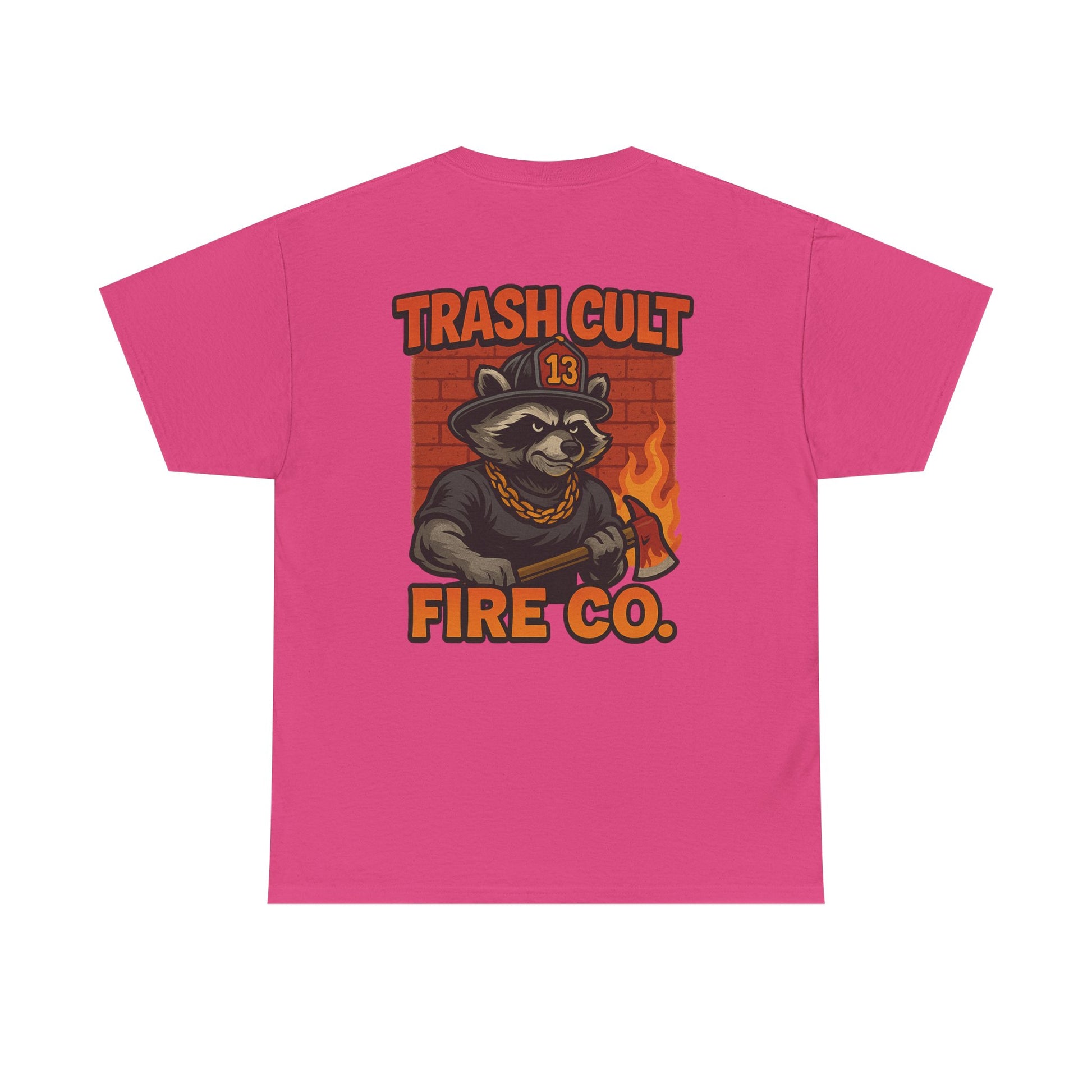 Trash Cult Fire Co. Unisex Tee - Quirky Raccoon Design, Fun Gift, Casual Wear, Firefighter Humor, Unique Apparel