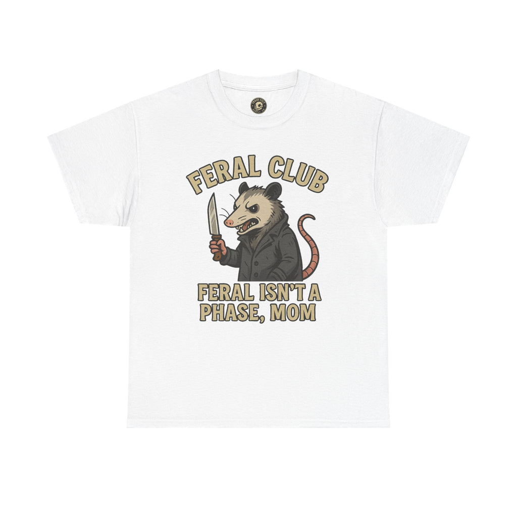 Feral Club Tee - Unisex Heavy Cotton Shirt, Funny Graphic T-Shirt, Gift for Mom, Casual Wear, Easygoing Lifestyle